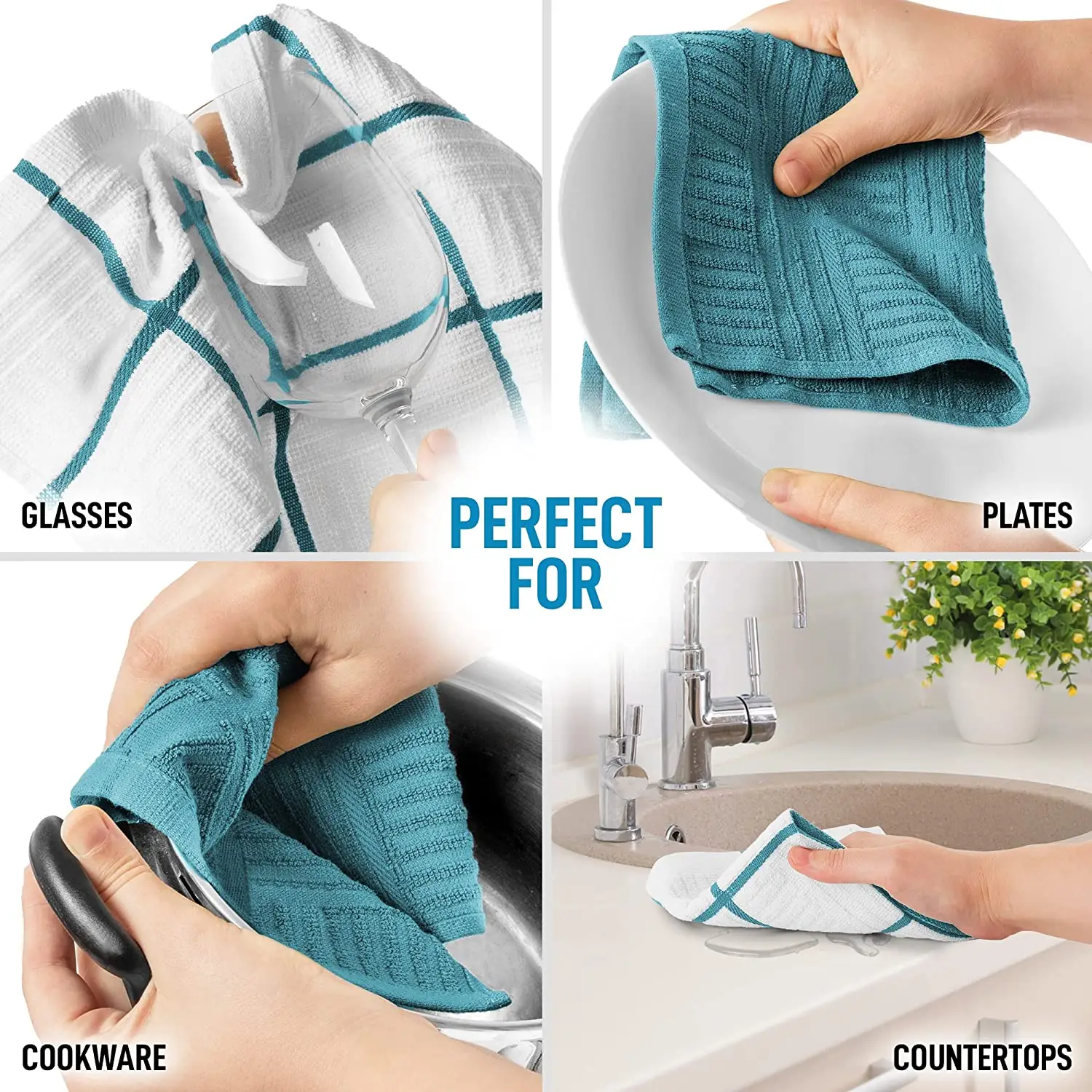 Absorbent Kitchen Towels Cotton