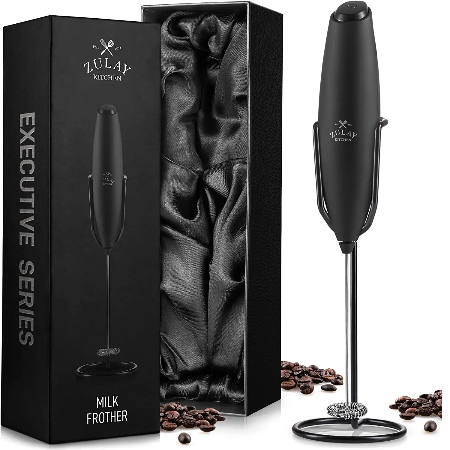 Zulay Executive Series Ultra Premium Gift Milk Frother For Coffee With Improved Stand