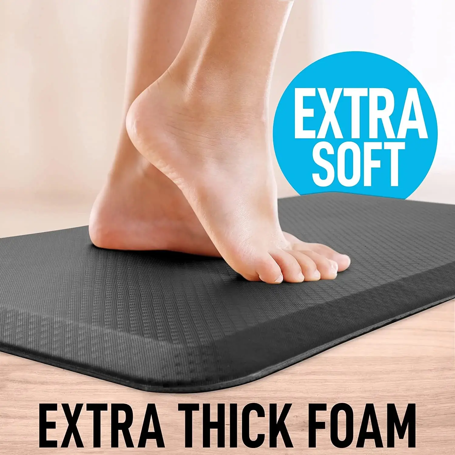 Zulay Home Anti Fatigue Mat - Thick Cushioned Non Slip Foam