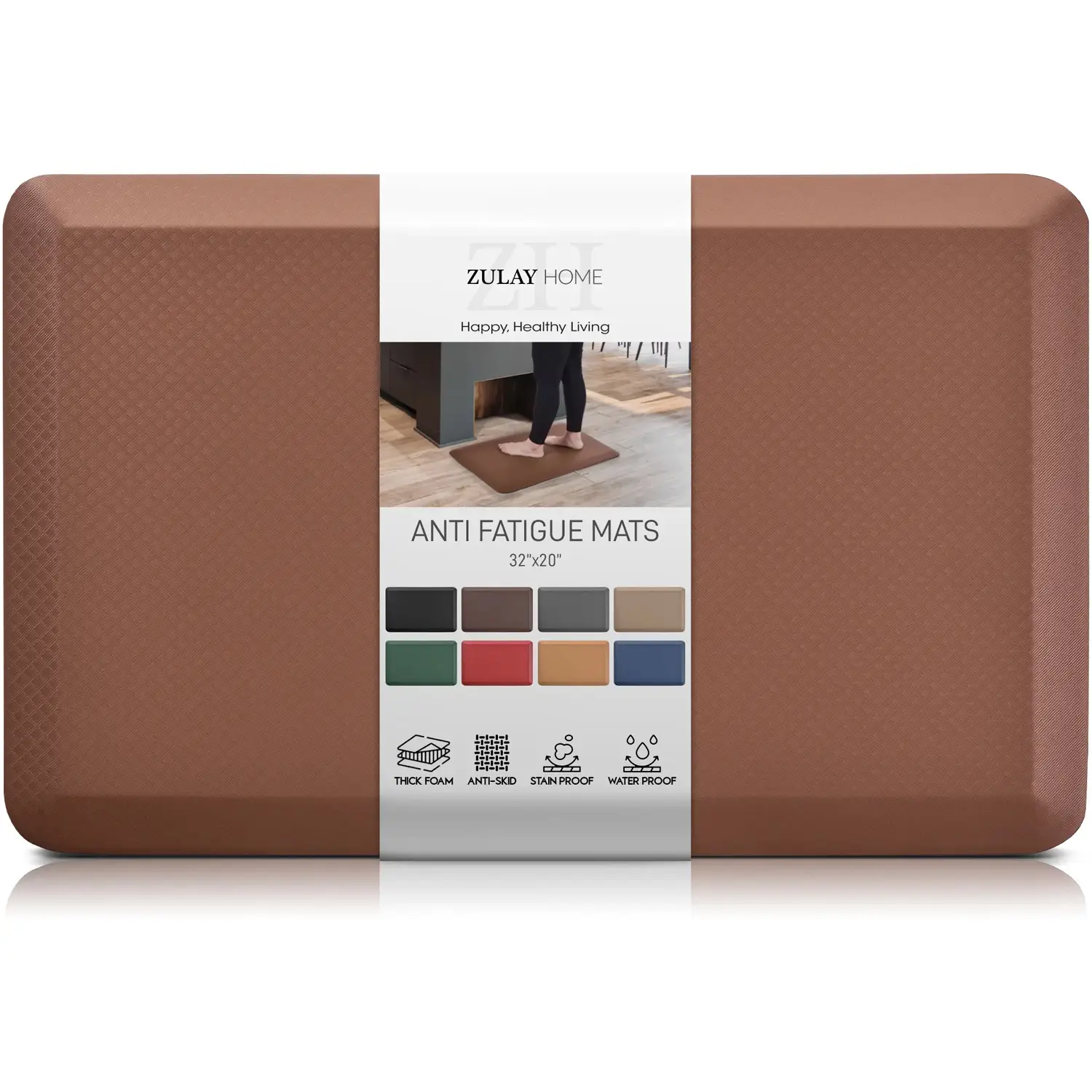 Zulay Home Anti Fatigue Mat - Thick Cushioned Non Slip Foam