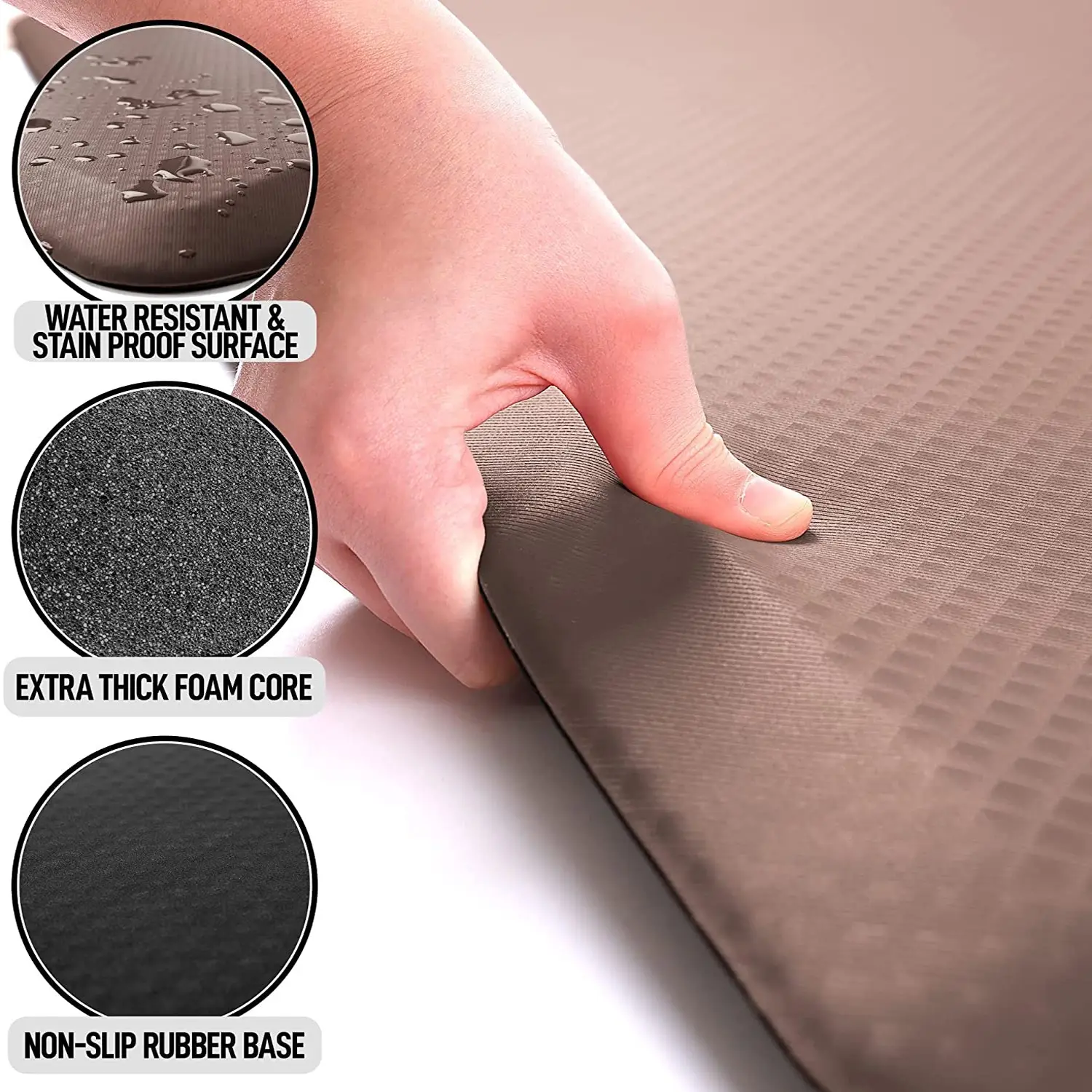 Zulay Home Anti Fatigue Mat - Thick Cushioned Non Slip Foam