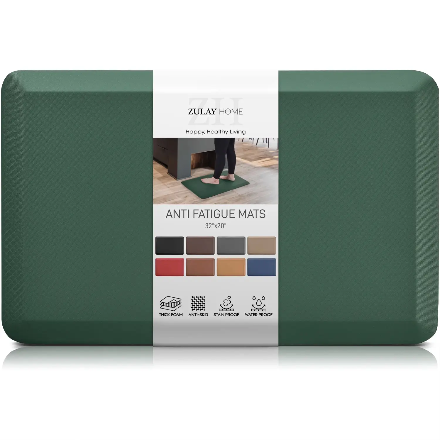 Zulay Home Anti Fatigue Mat - Thick Cushioned Non Slip Foam