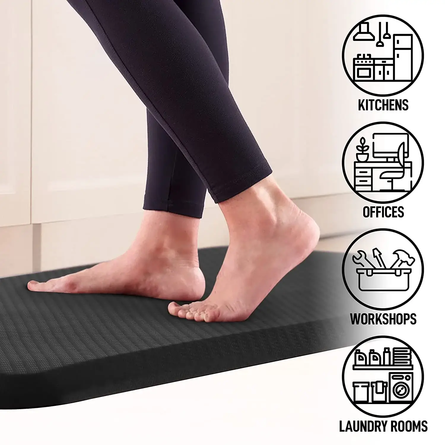 Zulay Home Anti Fatigue Mat - Thick Cushioned Non Slip Foam