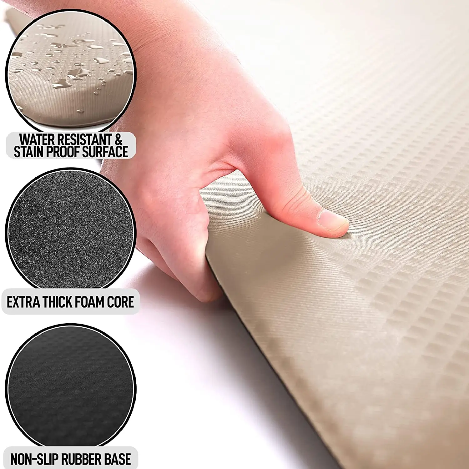 Zulay Home Anti Fatigue Mat - Thick Cushioned Non Slip Foam