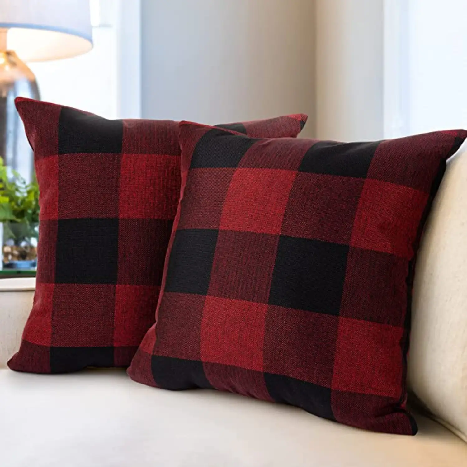 Zulay Home Buffalo Plaid Throw Pillow Covers - Pack Of 2