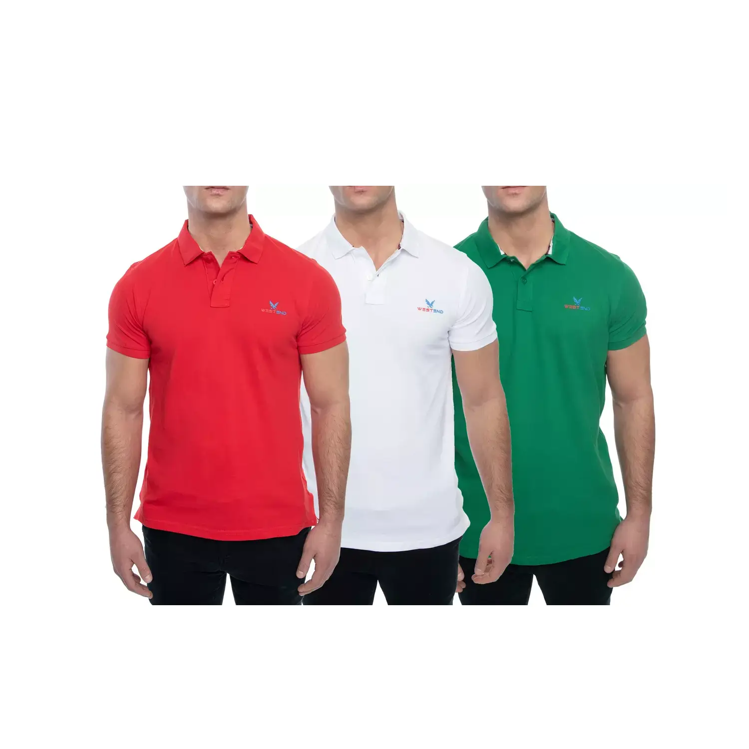 4 Pack Men's Short Sleeve 100% Cotton Polo Shirts