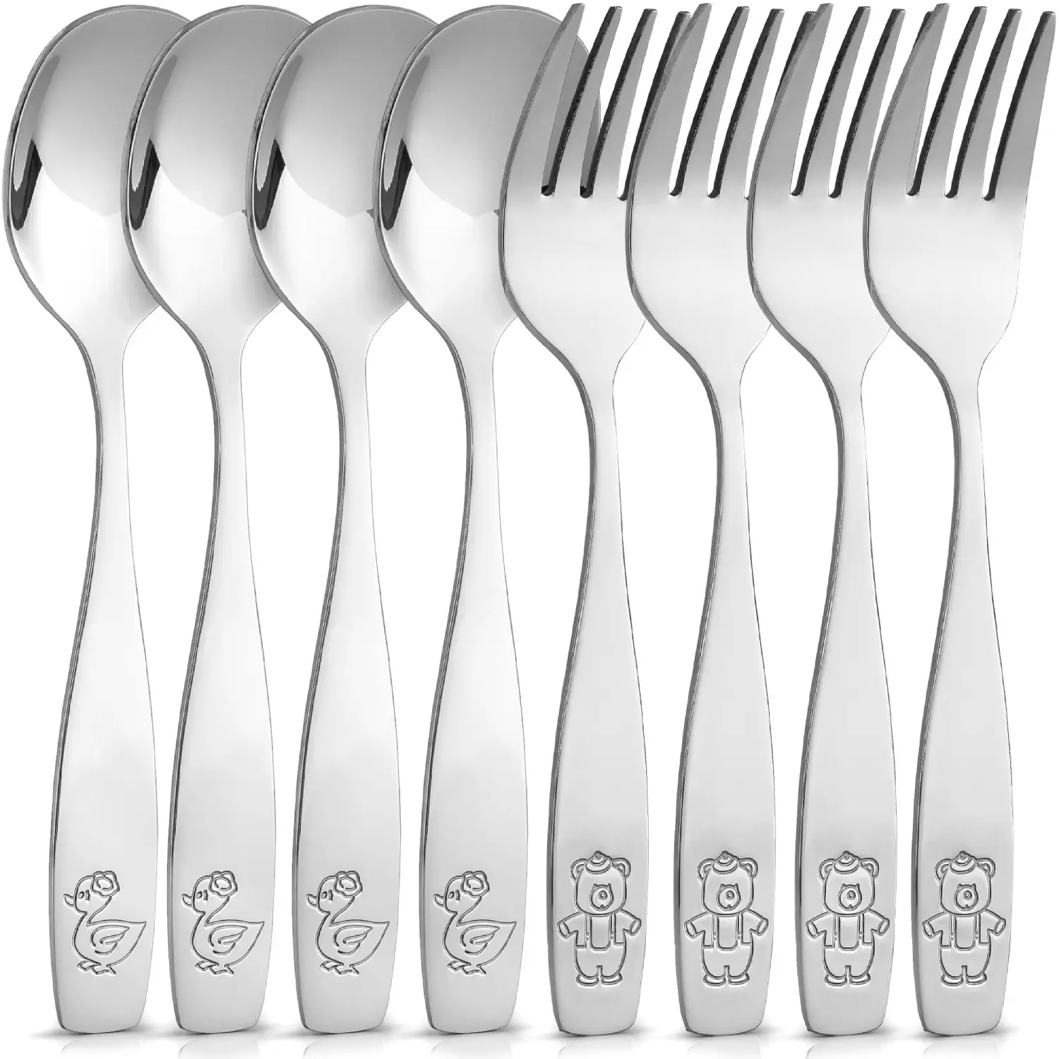 Zulay Kitchen Flatware Set Spoons & Forks for Toddlers