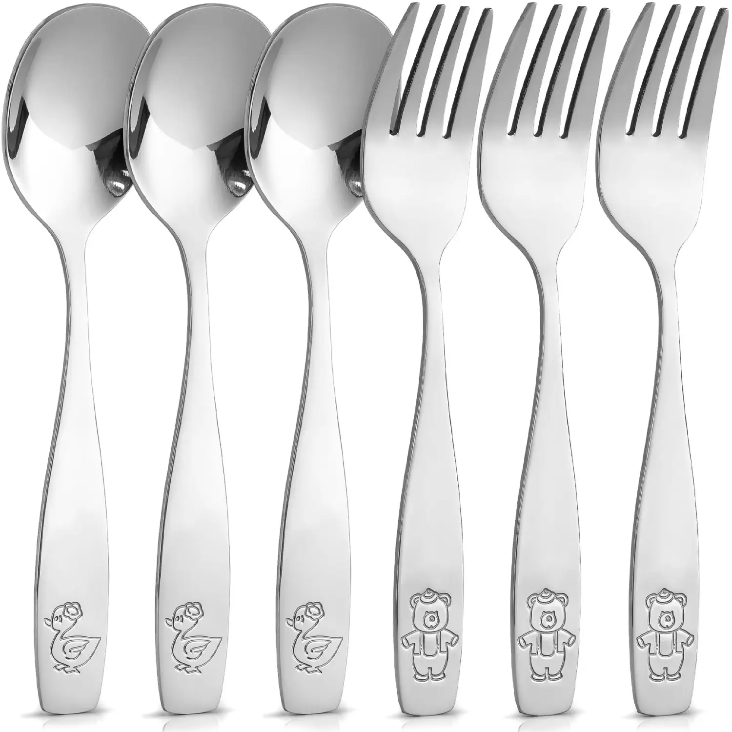 Zulay Kitchen Flatware Set Spoons & Forks for Toddlers