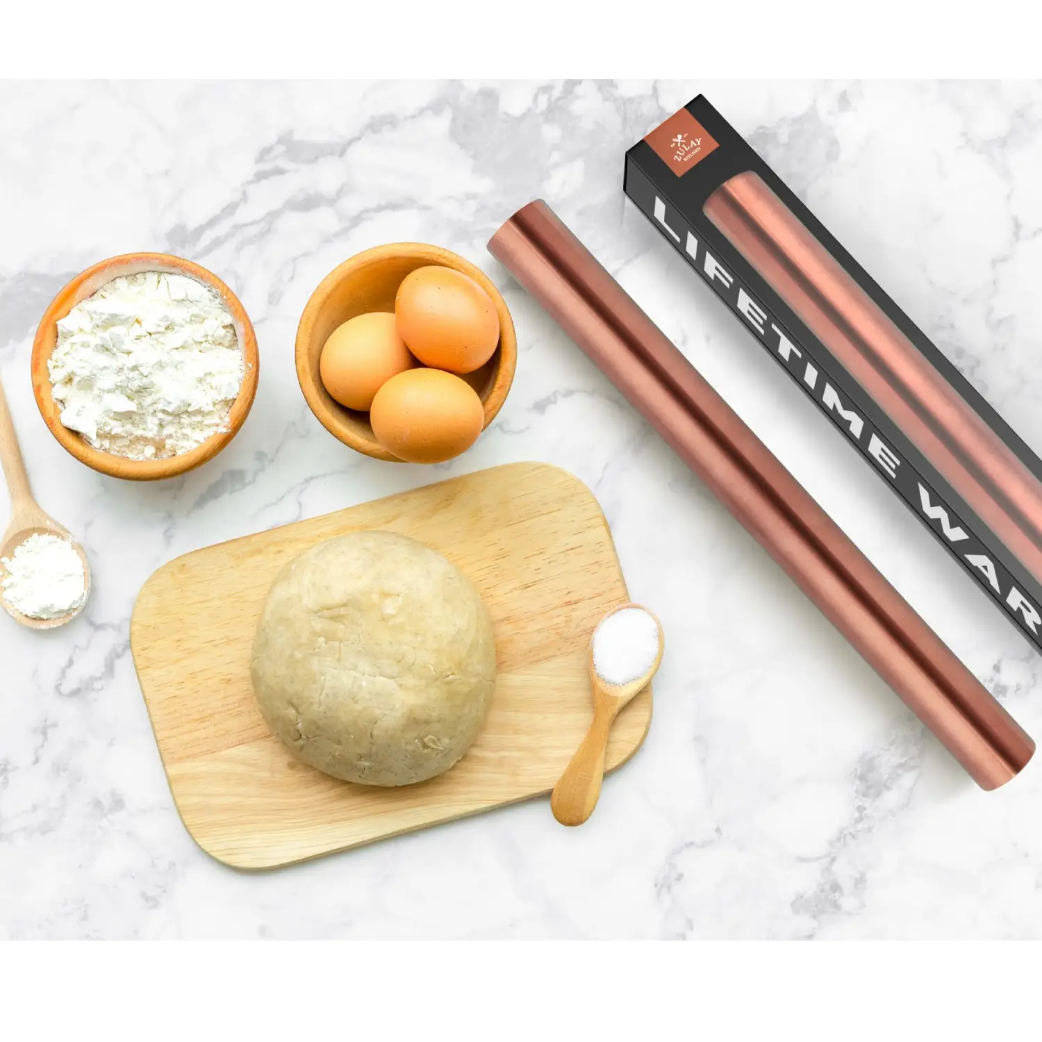 Zulay Kitchen Stainless Steel Rolling Pin - Copper