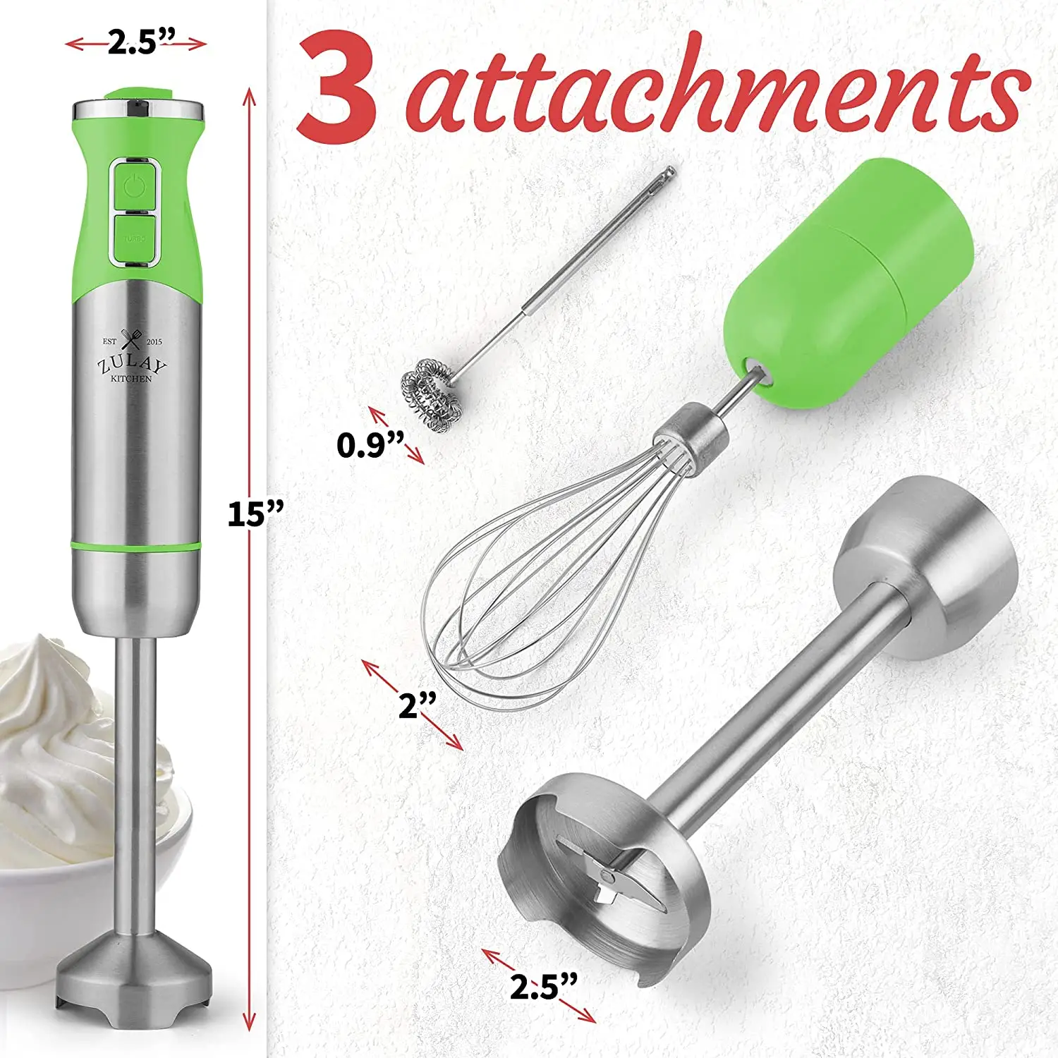  Zulay Kitchen Immersion Hand Blender - 500W