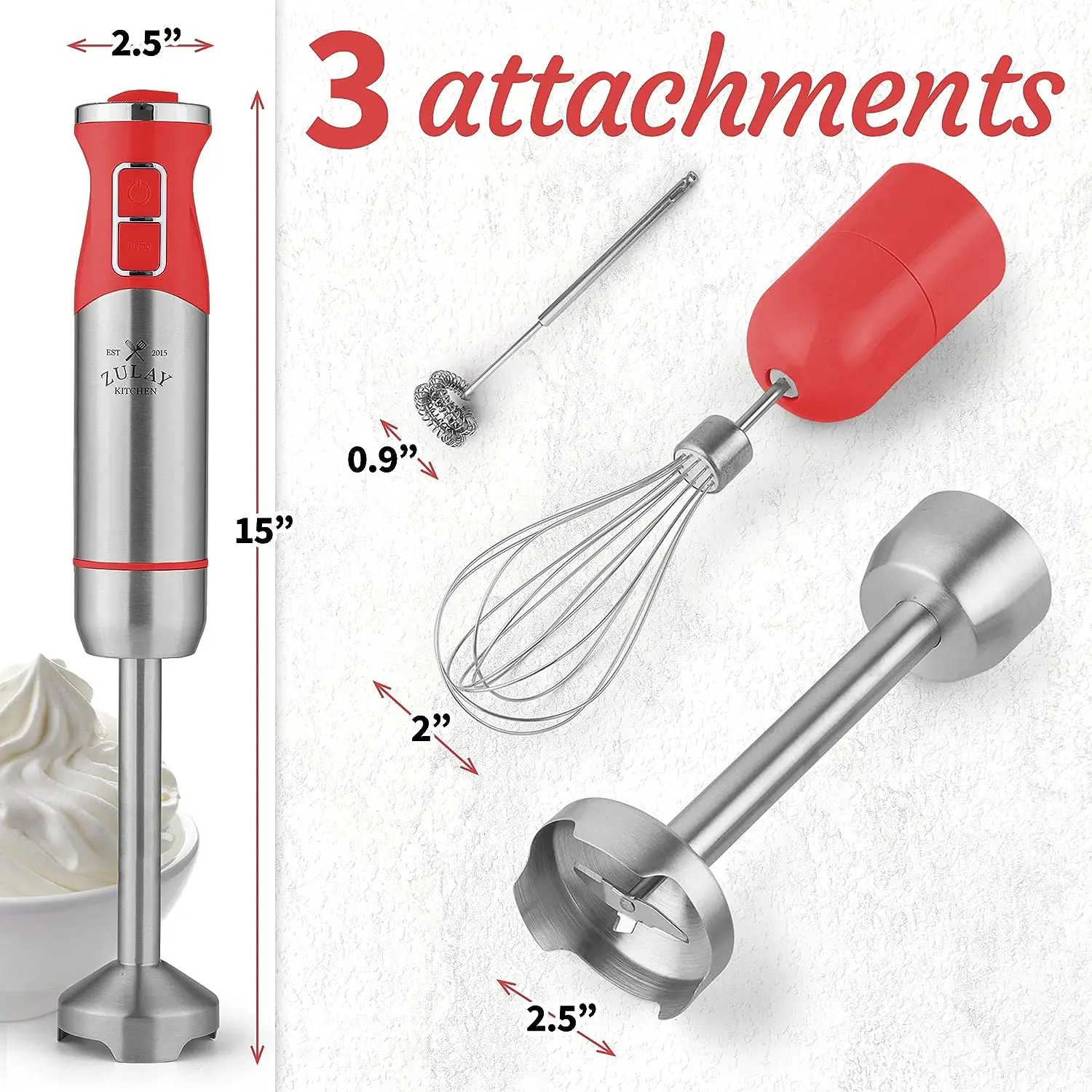  Zulay Kitchen Immersion Hand Blender - 500W