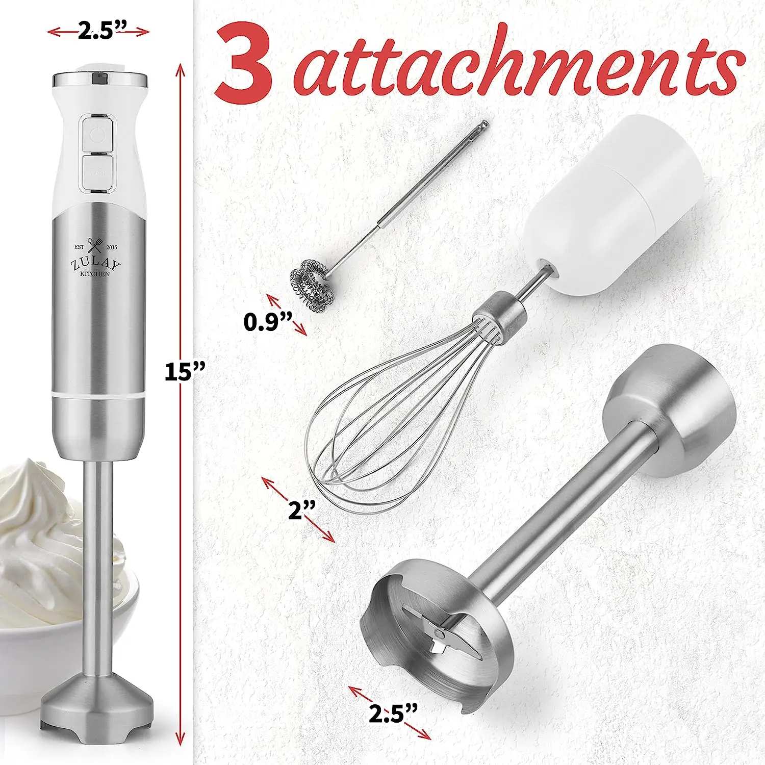  Zulay Kitchen Immersion Hand Blender - 500W