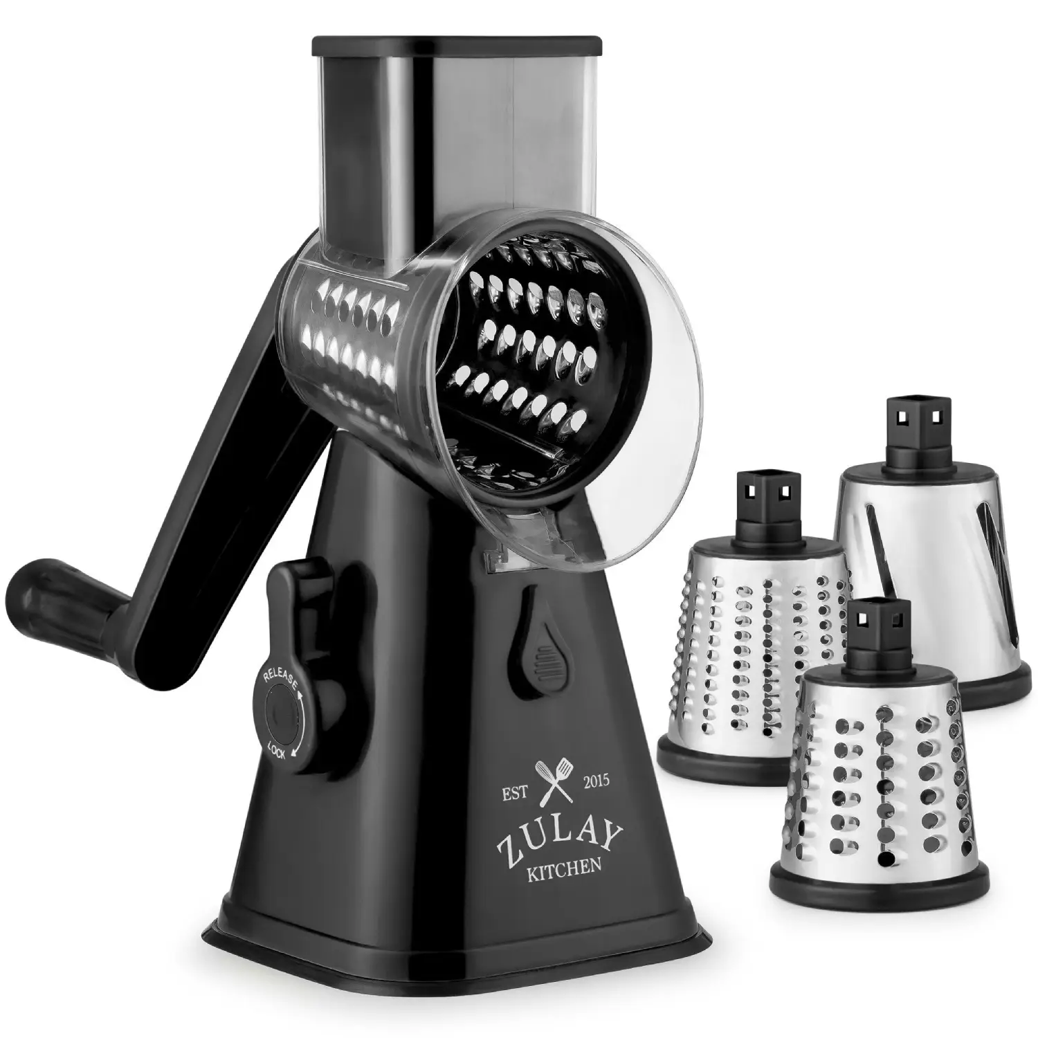 Manual Rotary Cheese Grater with Handle-3 Blades