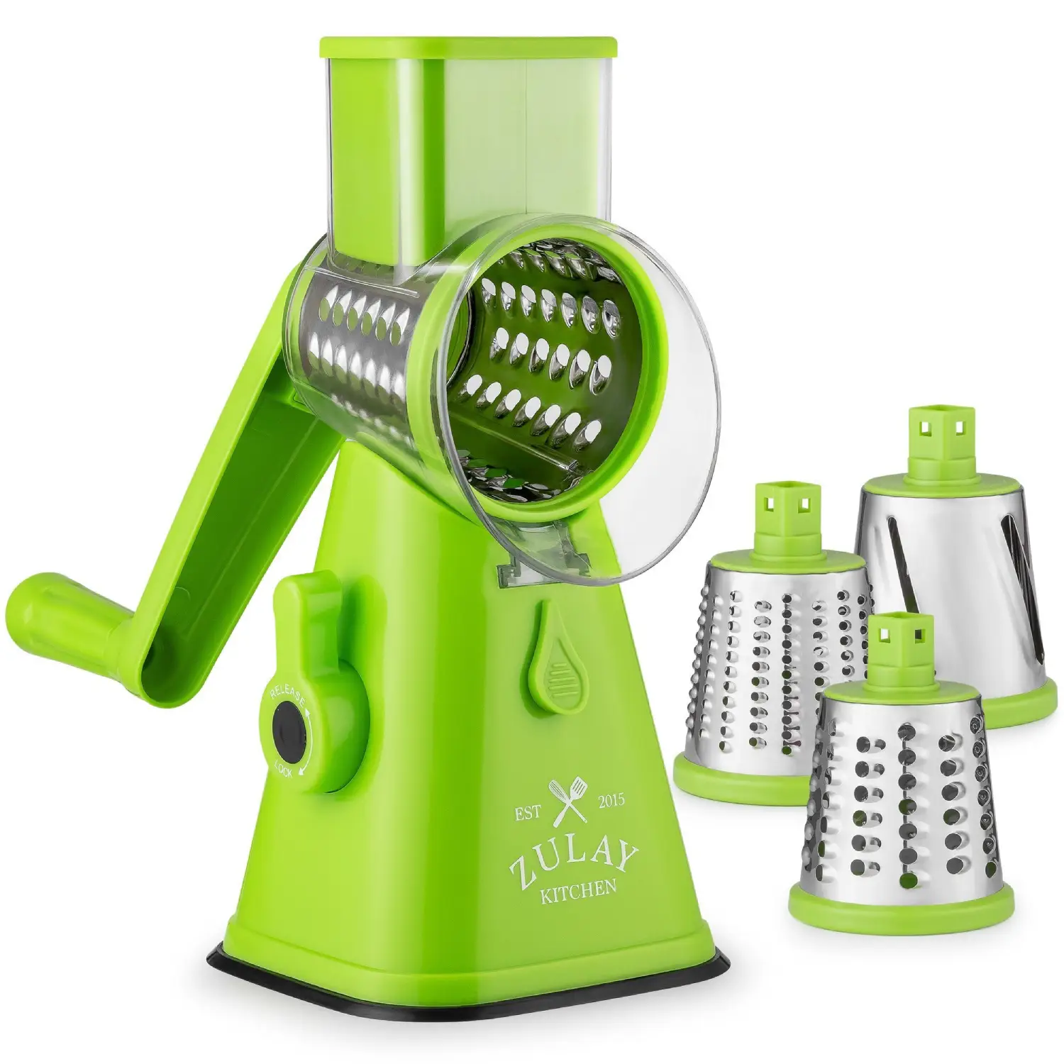 Manual Rotary Cheese Grater with Handle-3 Blades