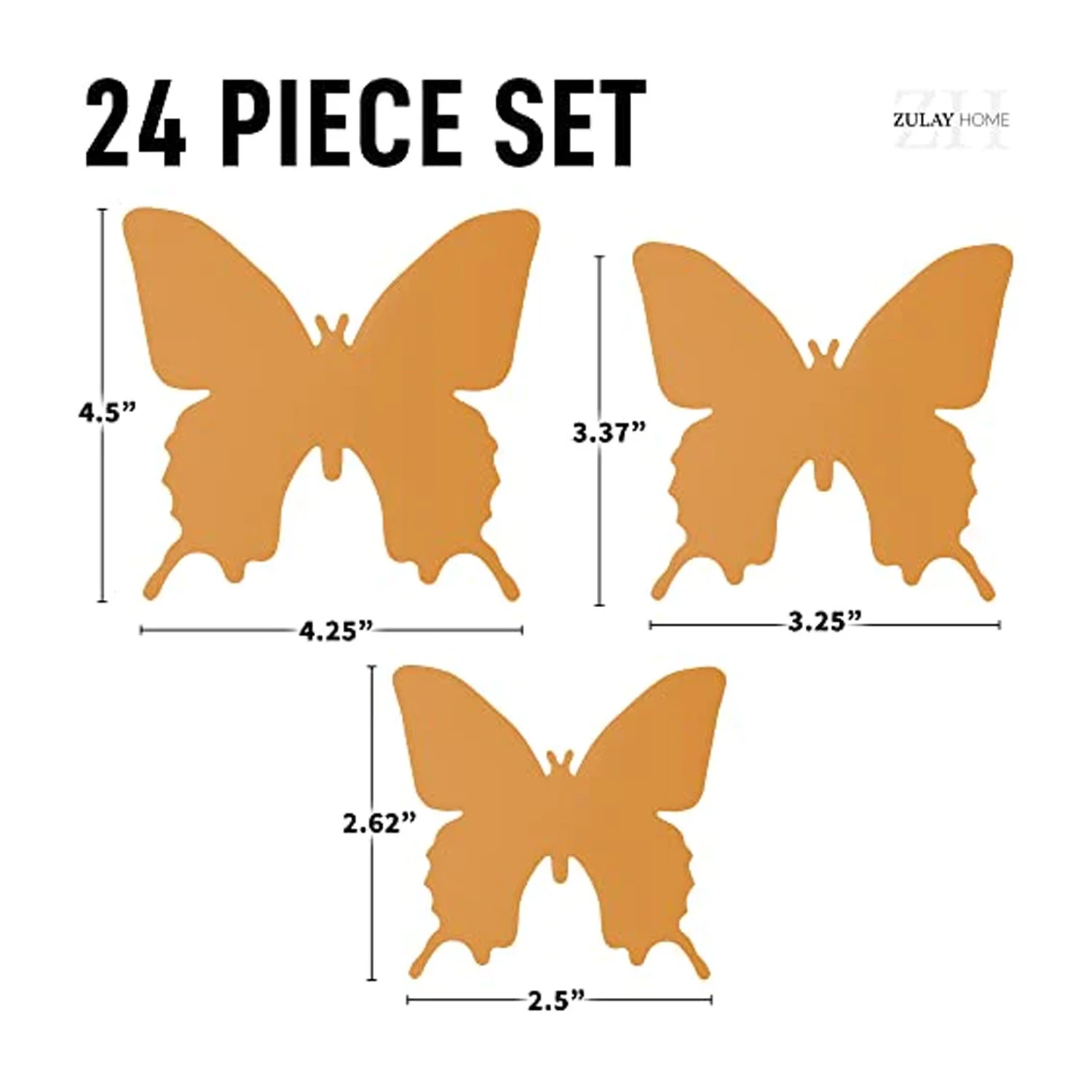 Zulay Home 3D Butterfly Wall Decor - 24pcs Butterfly Decor with 3 Different Sizes