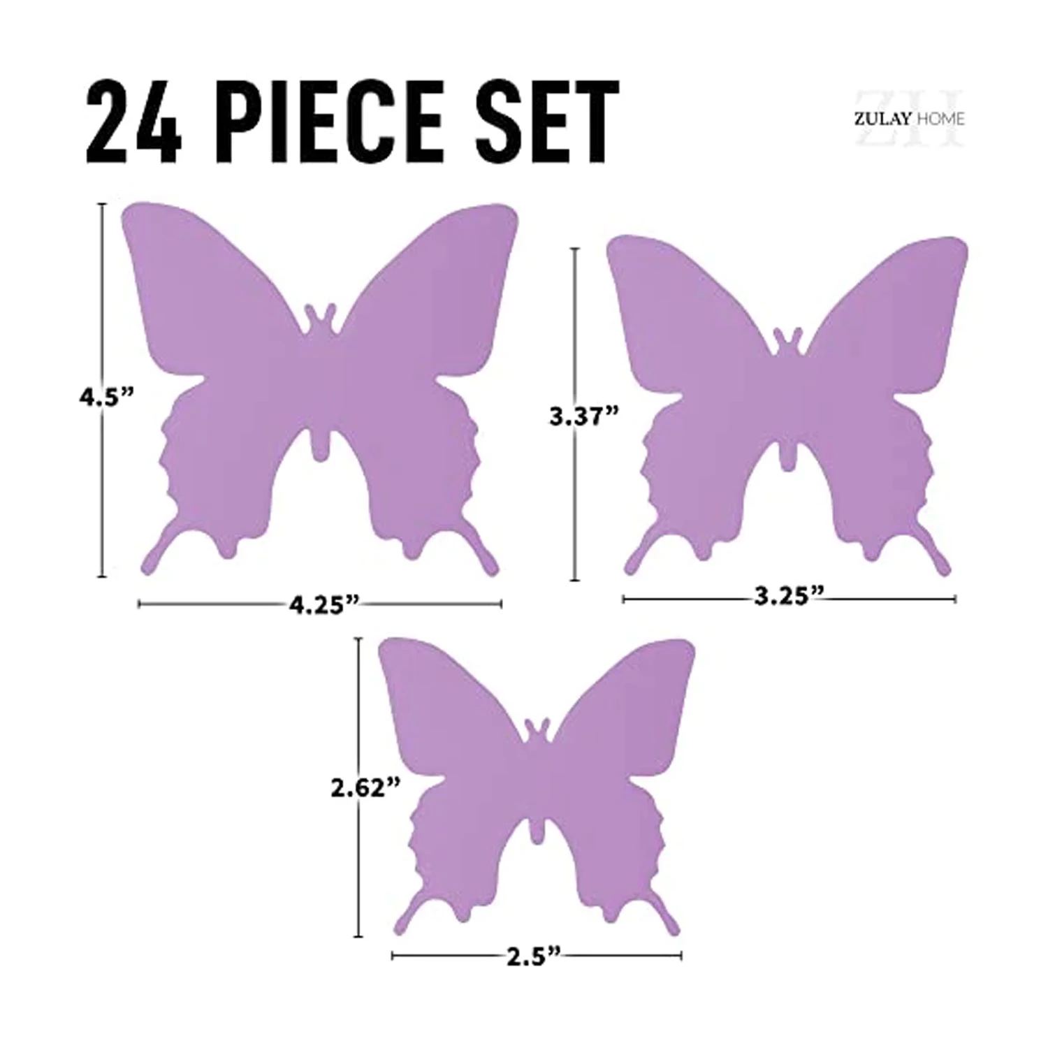 Zulay Home 3D Butterfly Wall Decor - 24pcs Butterfly Decor with 3 Different Sizes