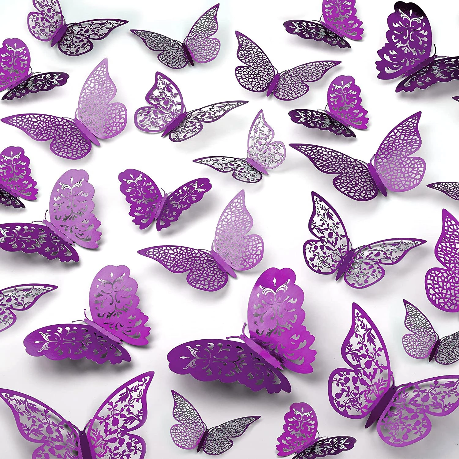 Zulay Home 3D Butterfly Wall Decor - 24pcs Butterfly Decor with 3 Different Sizes