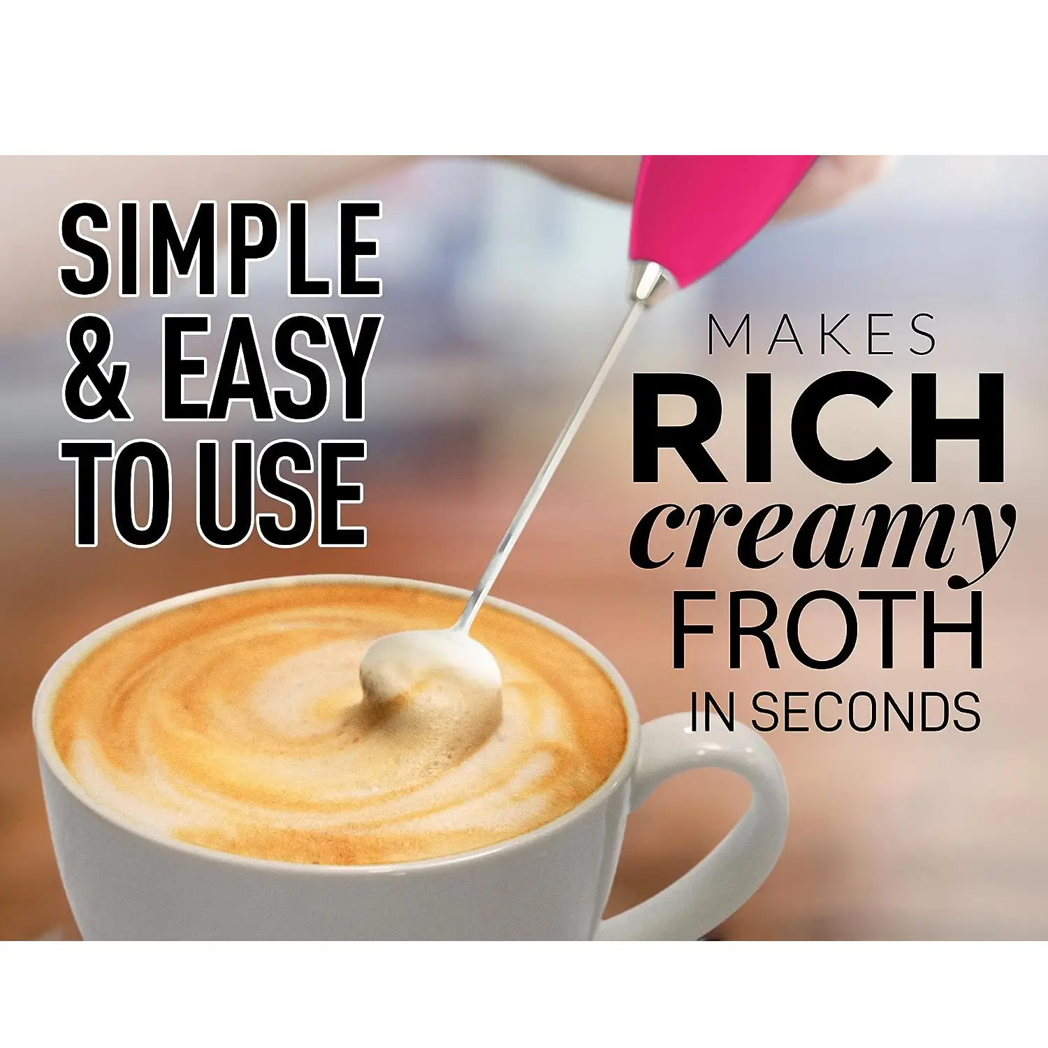 Milk Frother With Holster Stand -  Super Instant Electric Foam Maker With Stainless Steel