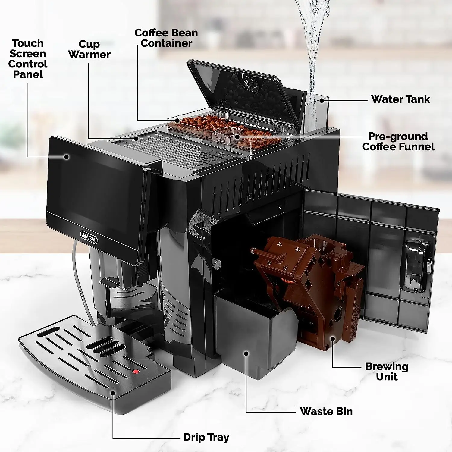 Zulay Magia Automatic Espresso Machine with Grinder