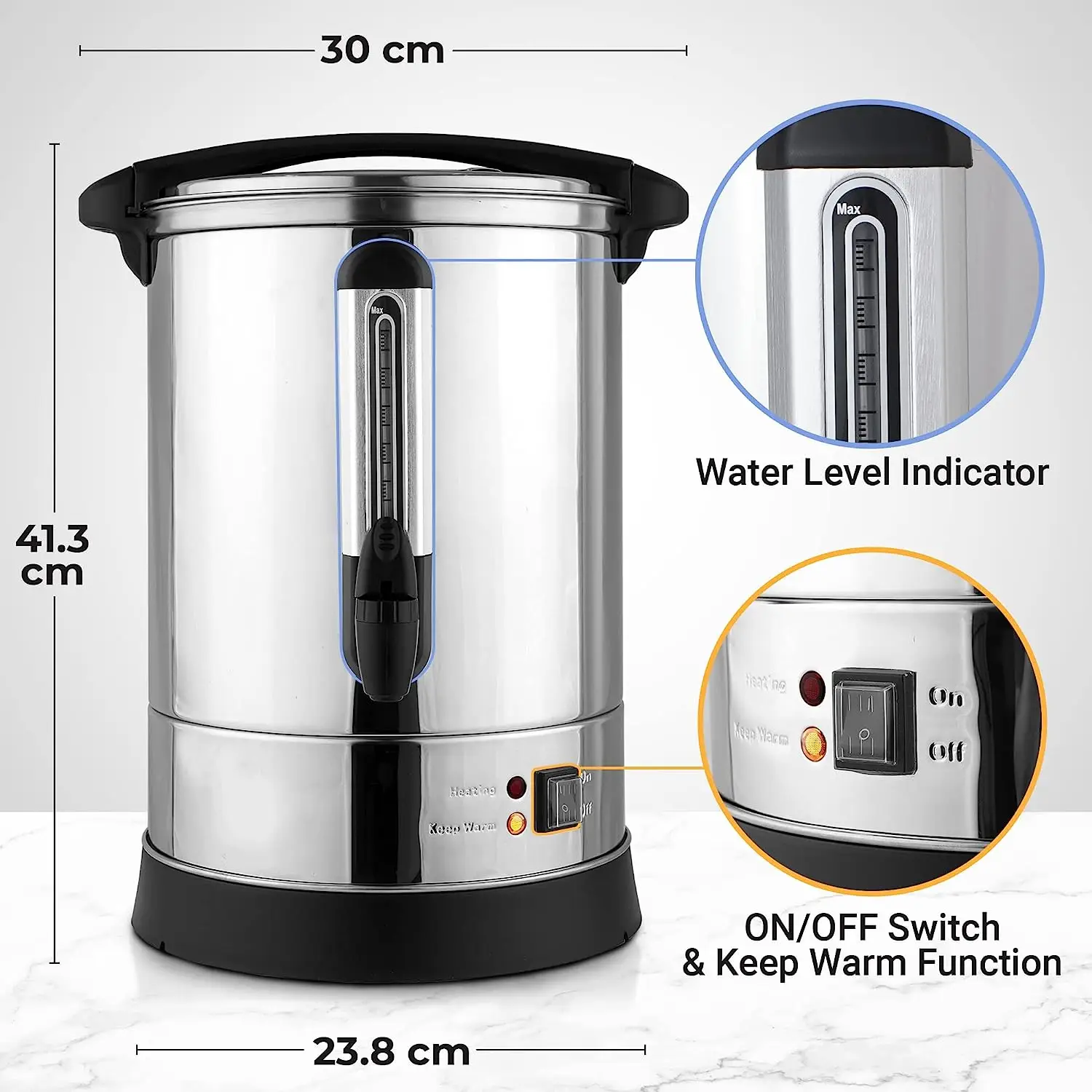 Zulay Premium 50 Cup Commercial Coffee Urn - Stainless Steel