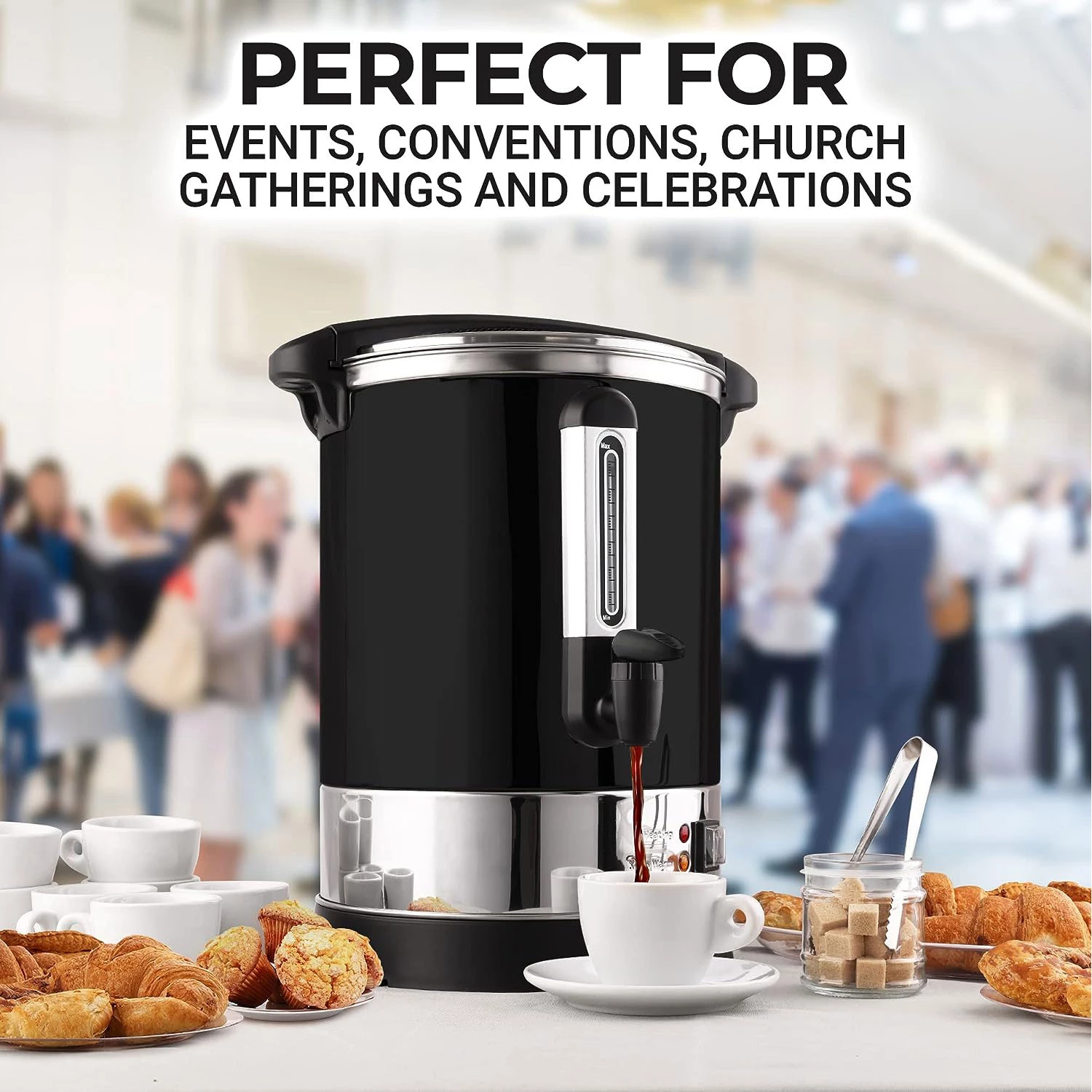 Zulay Premium 50 Cup Commercial Coffee Urn - Stainless Steel