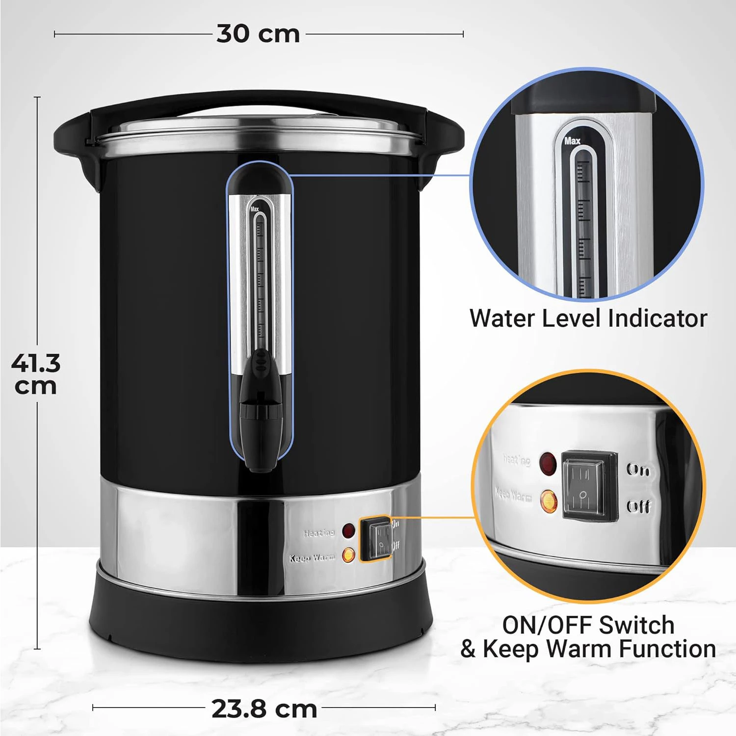 Zulay Premium 50 Cup Commercial Coffee Urn - Stainless Steel