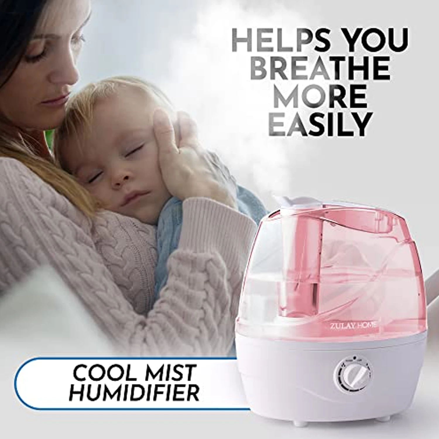 Zulay Cool Mist Humidifiers (2.2L Water Tank)