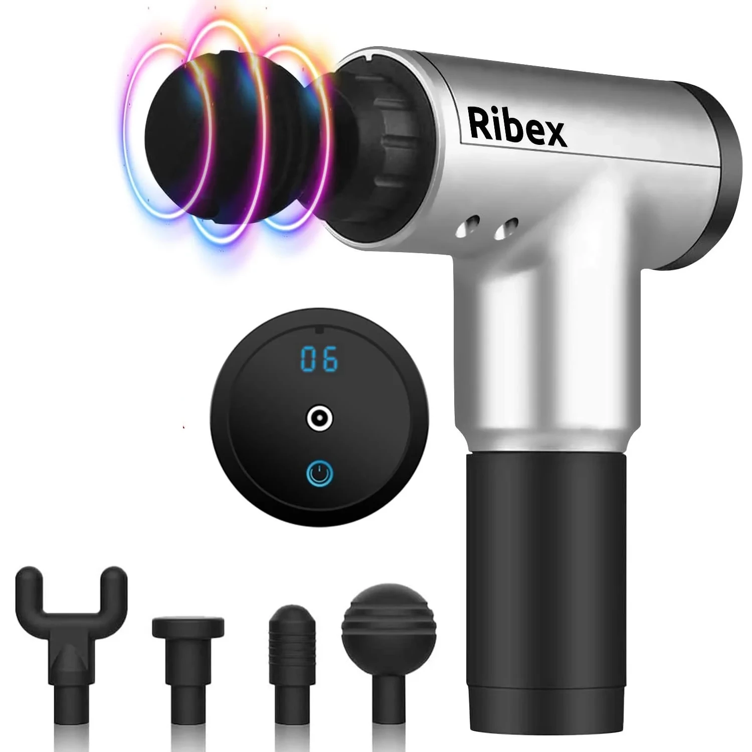 Ribex Pro Massage Gun With 4 Attachable Heads