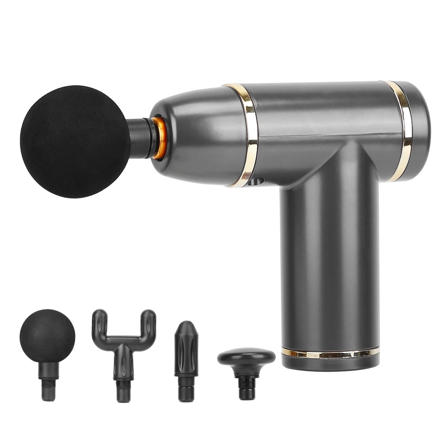 Cordless Percussion Massage Gun - USB-C Rechargeable, 4 Heads, 8 Intensities