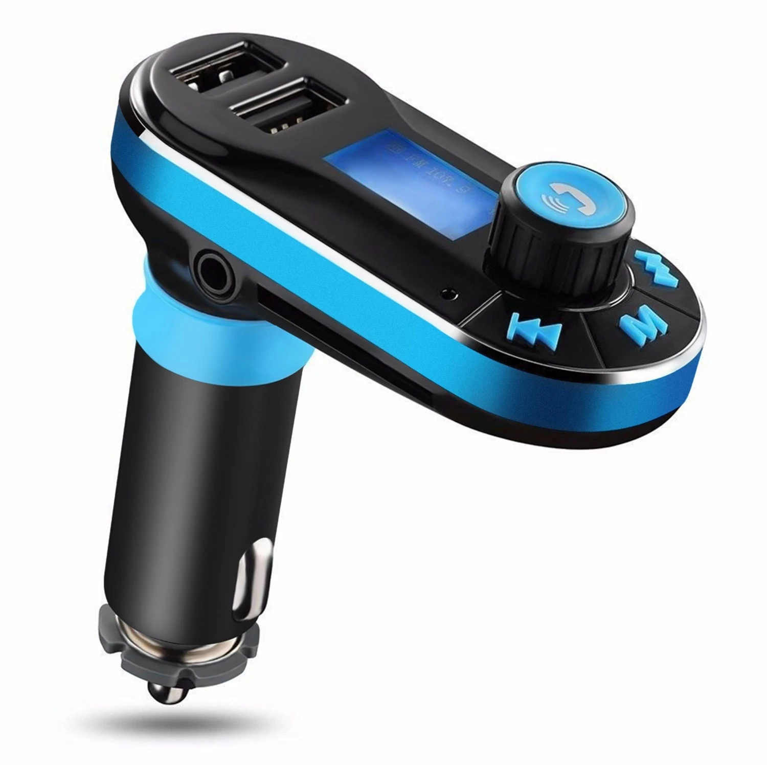 Wireless FM Transmitter With Dual USB Charger Hands-free Call, MP3 Player, Aux-in, LED Display