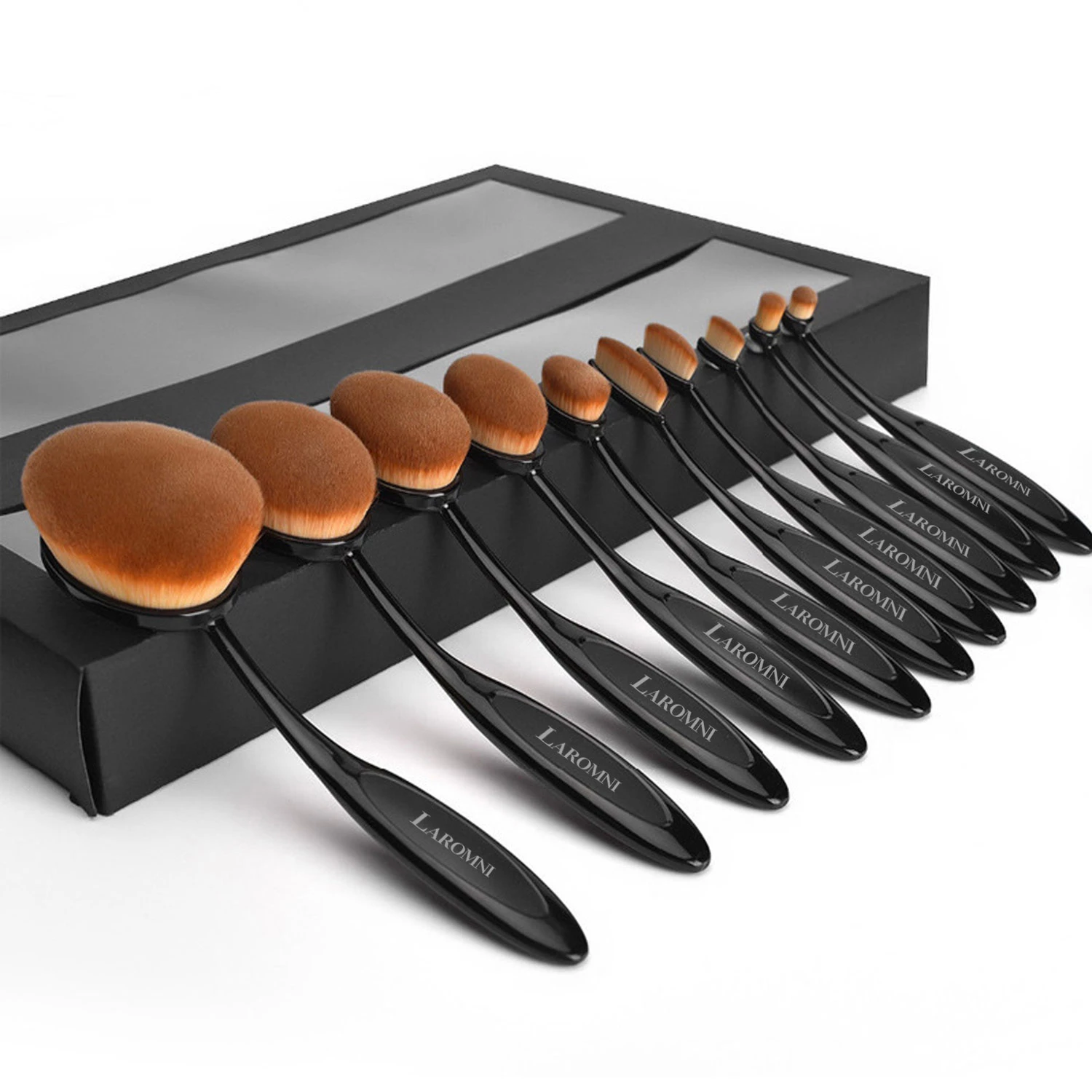 10-PCS Oval-Shaped Makeup Brush Set