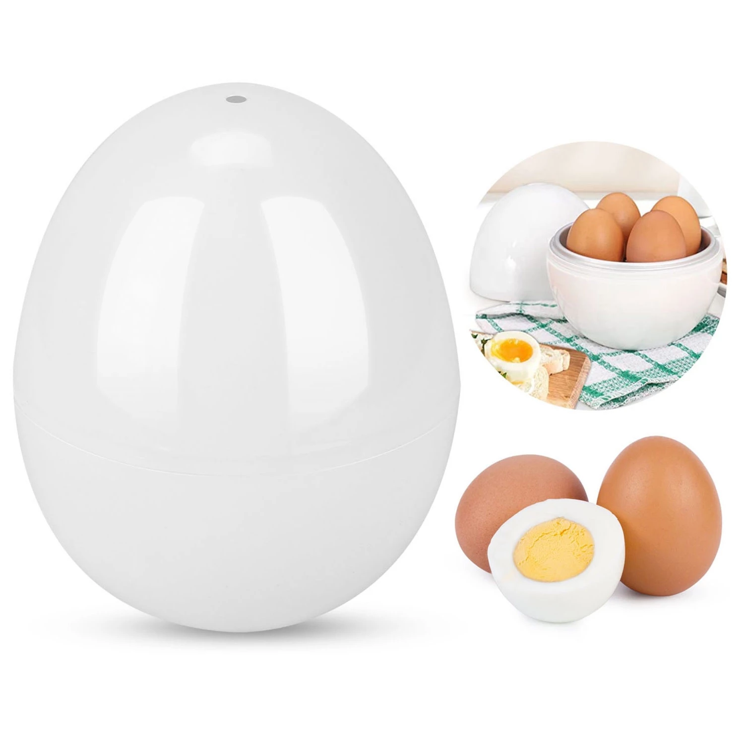 Soft, Medium, Hard Egg Steamer Cooker for up to 4 Eggs - Ball Shape, Microwave