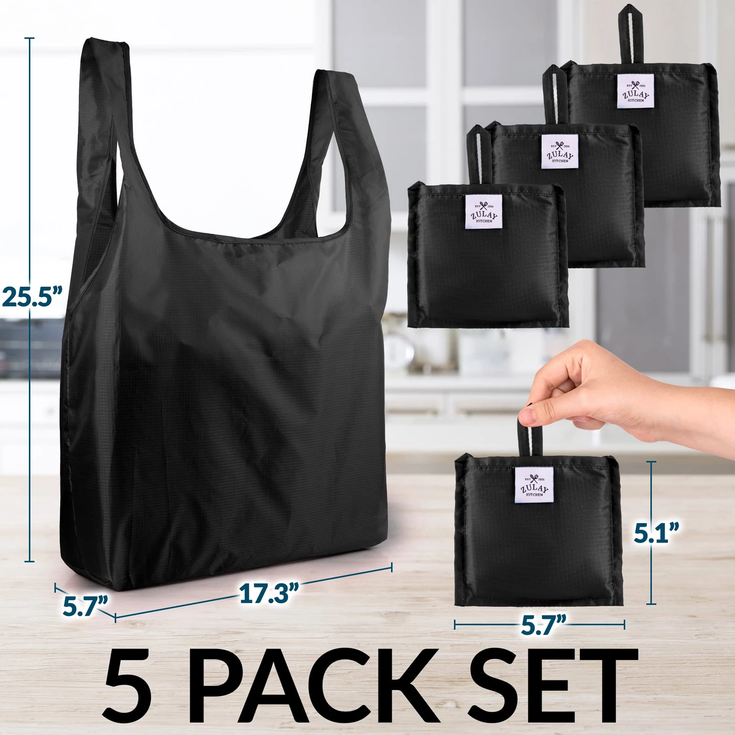 Reusable Grocery Bags - 5 Pack