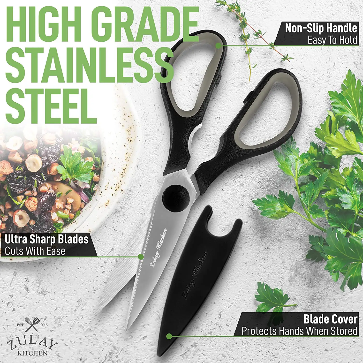 Stainless Steel Kitchen Shears With Protective Cover