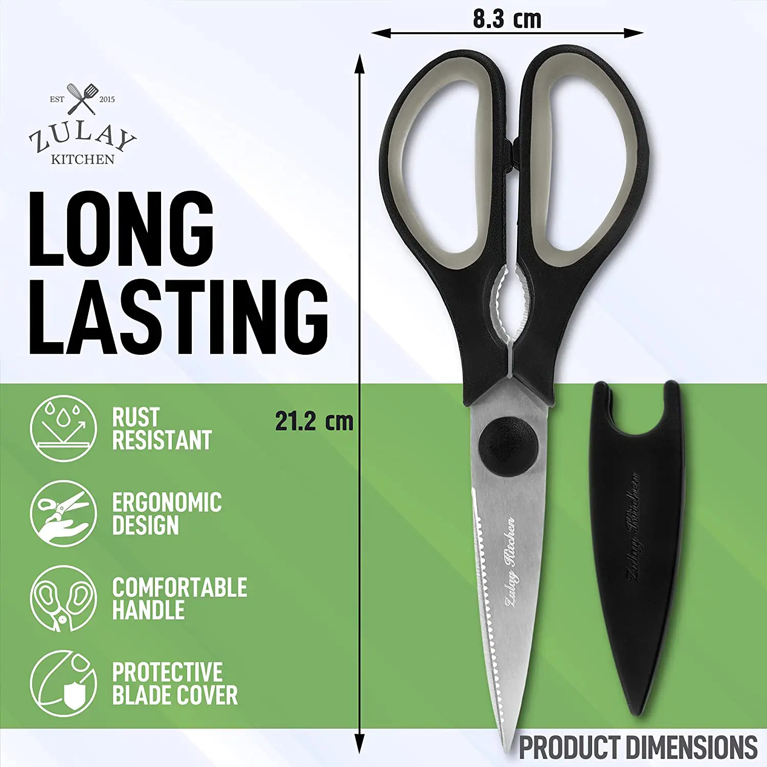 Stainless Steel Kitchen Shears With Protective Cover