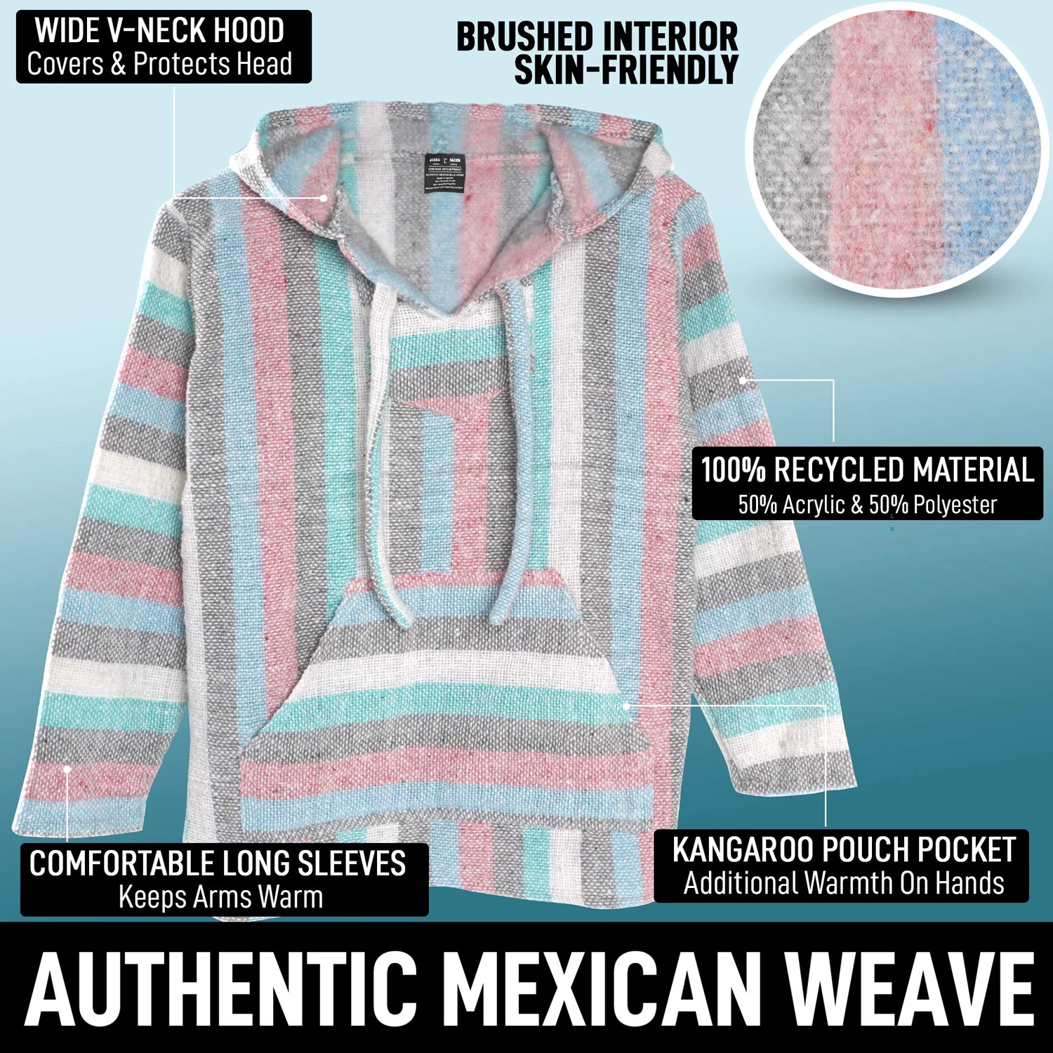 Authentic Mexican Baja Hoodie By Hydration Nation