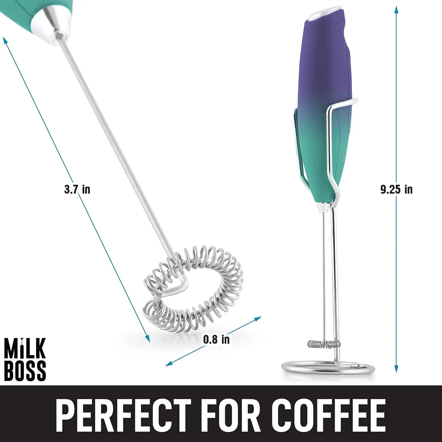 Milk Boss Powerful Milk Frother Handheld With Upgraded Holster Stand