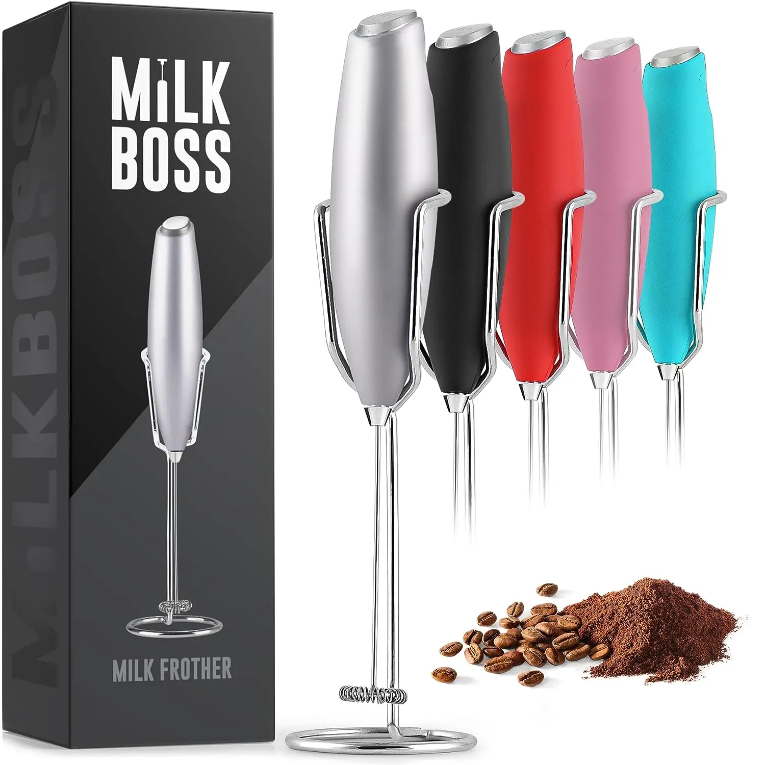 Milk Boss Powerful Milk Frother Handheld With Upgraded Holster Stand