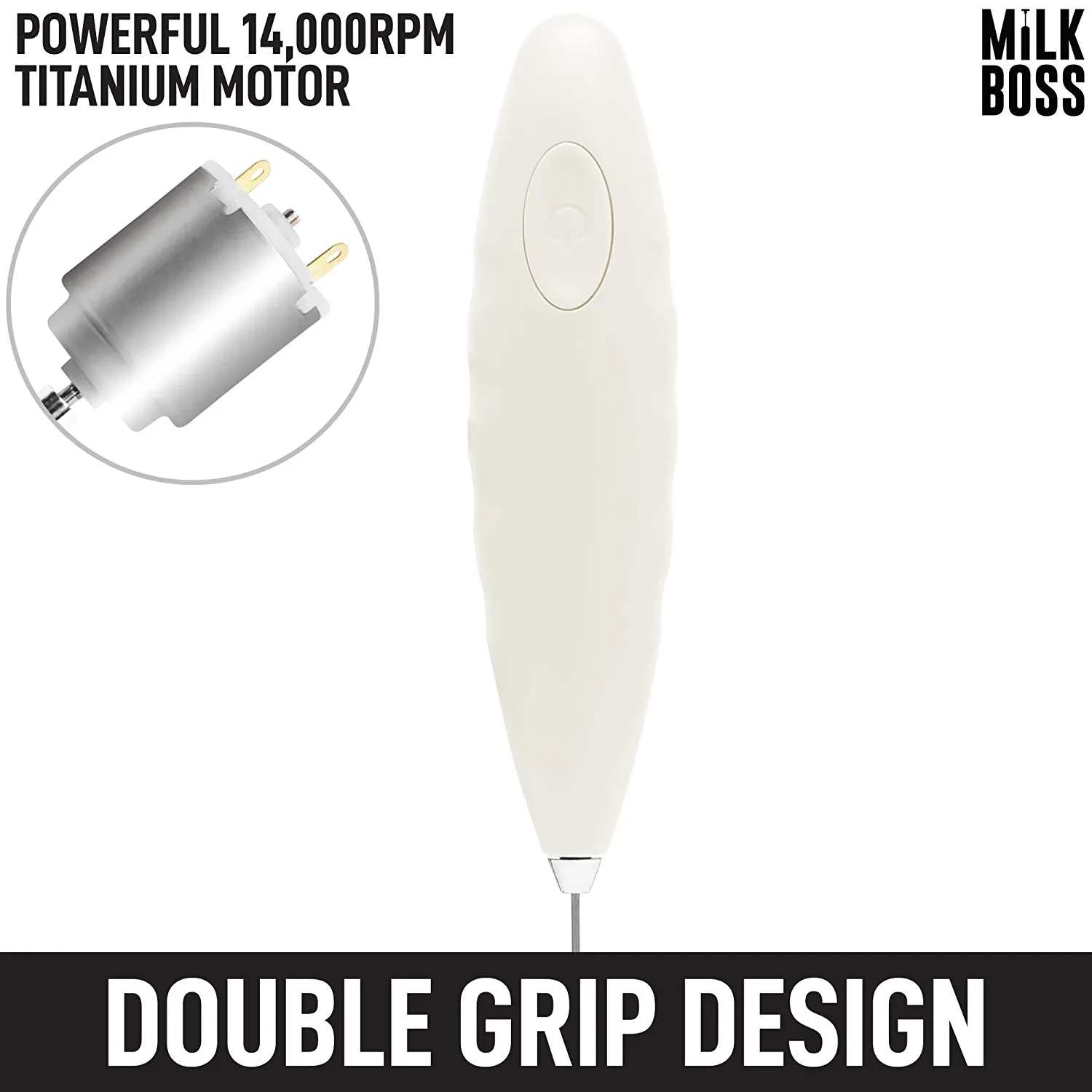 Milk Boss Milk Frother for Coffee - Comfort Grip Matcha Whisk