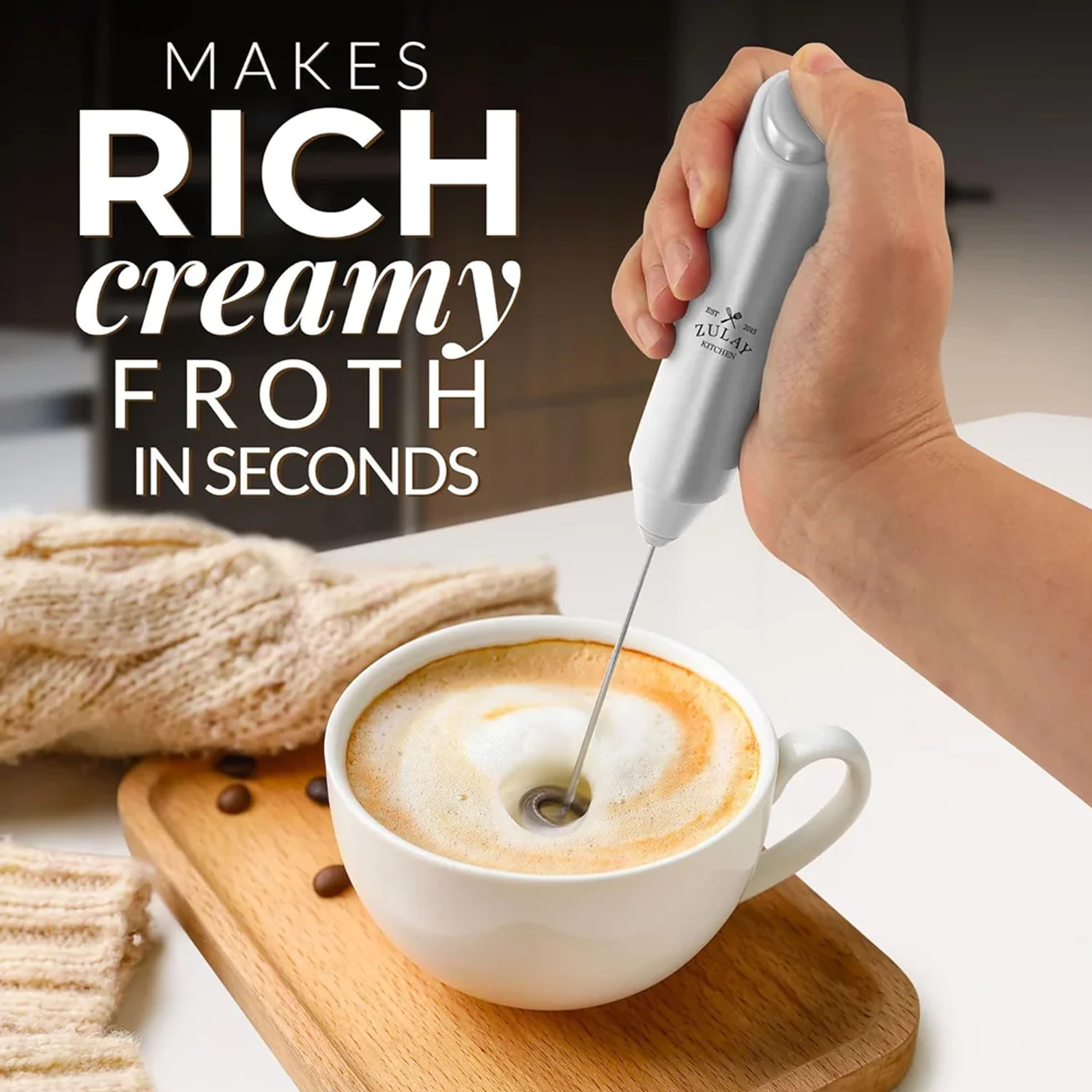 ZK FrothMate Milk Frother No Stand