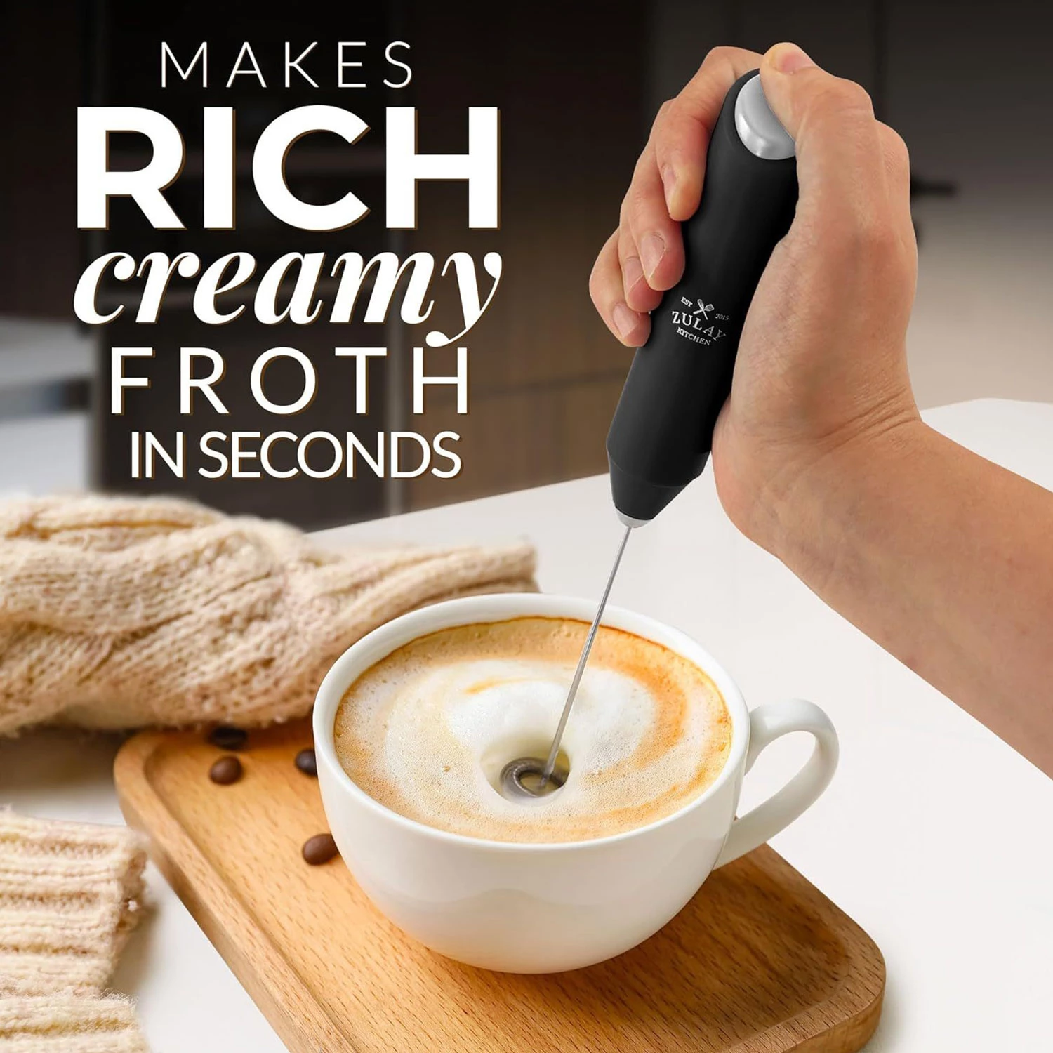 ZK FrothMate Milk Frother No Stand