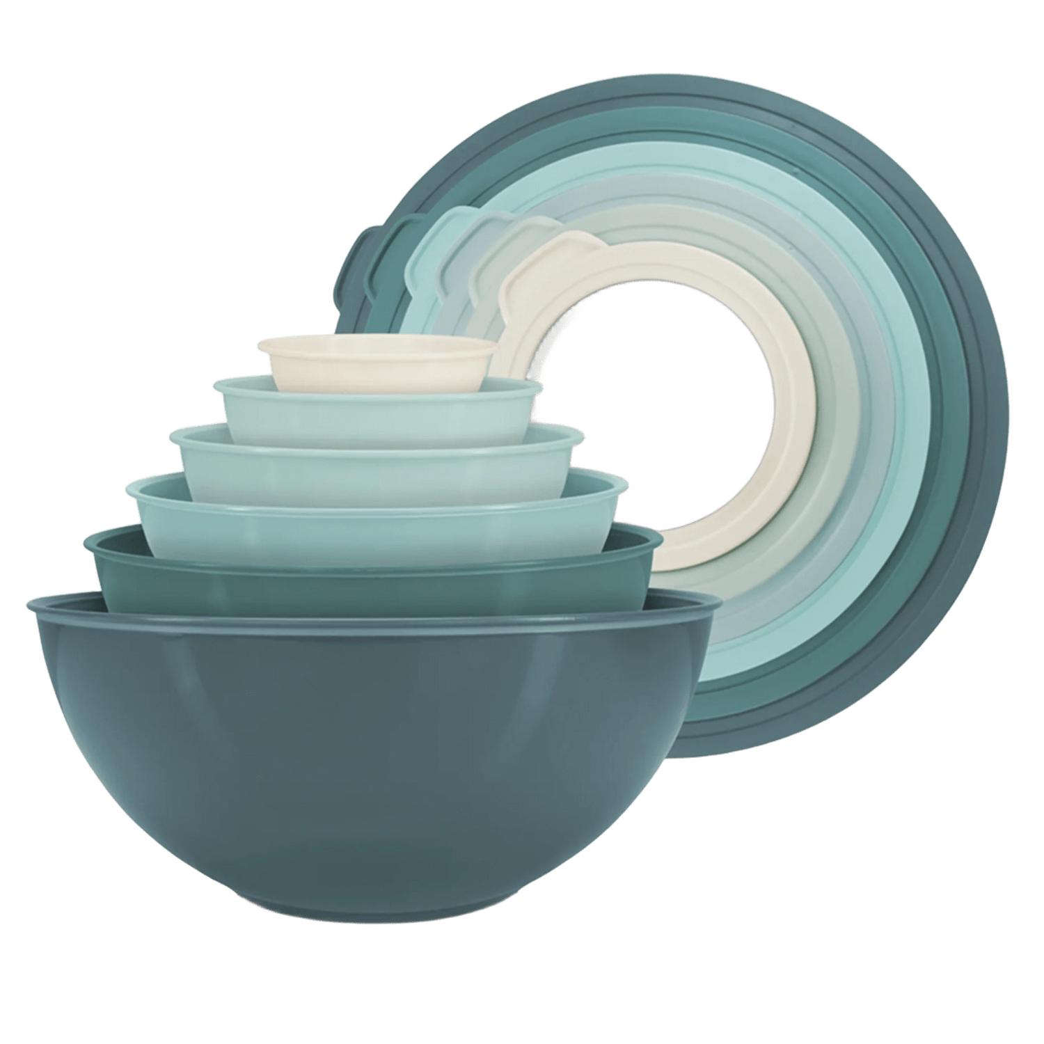 12 Piece Plastic Mixing Bowls With Lids Set