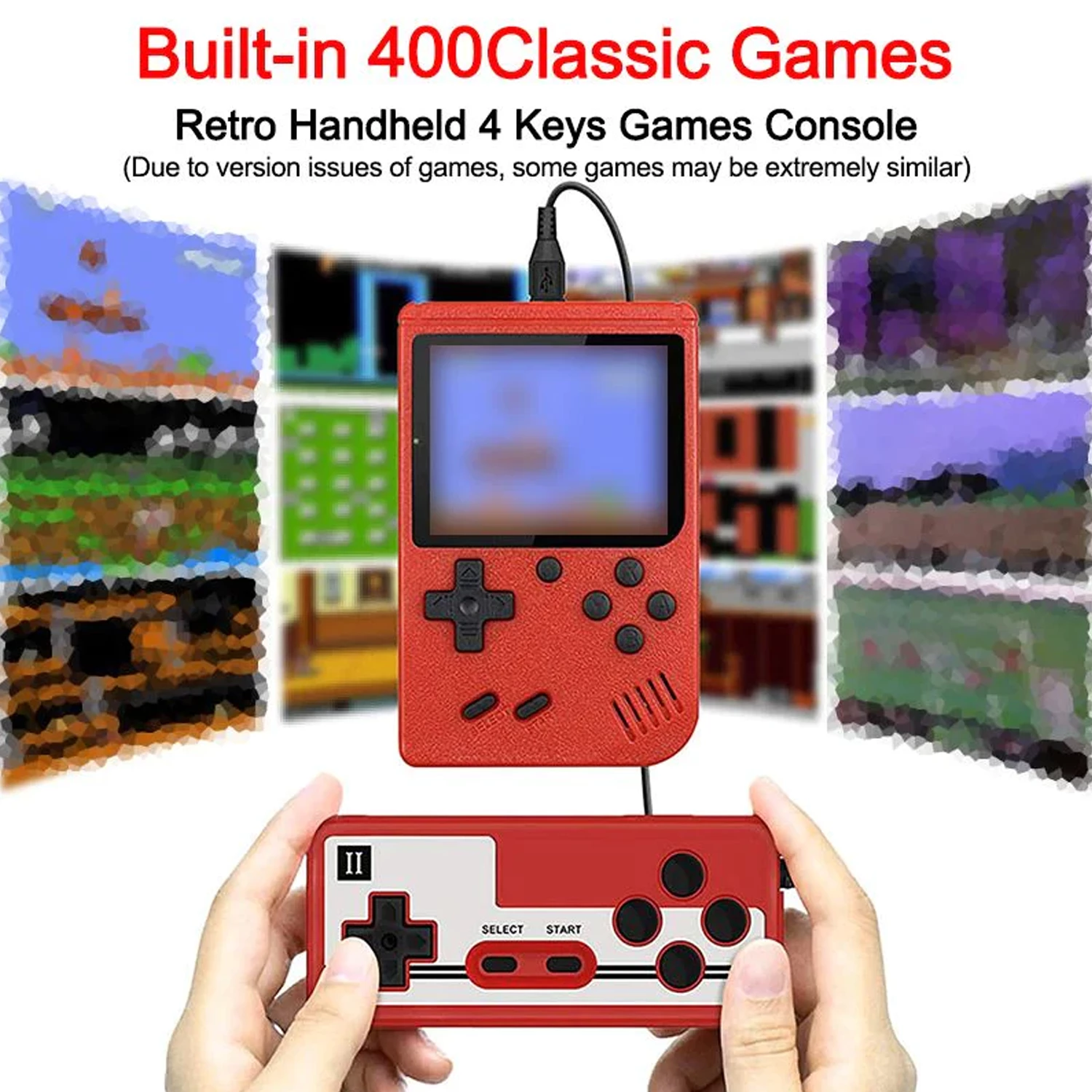 Retro Mini Handheld Portable Video Game Console, 400 Games