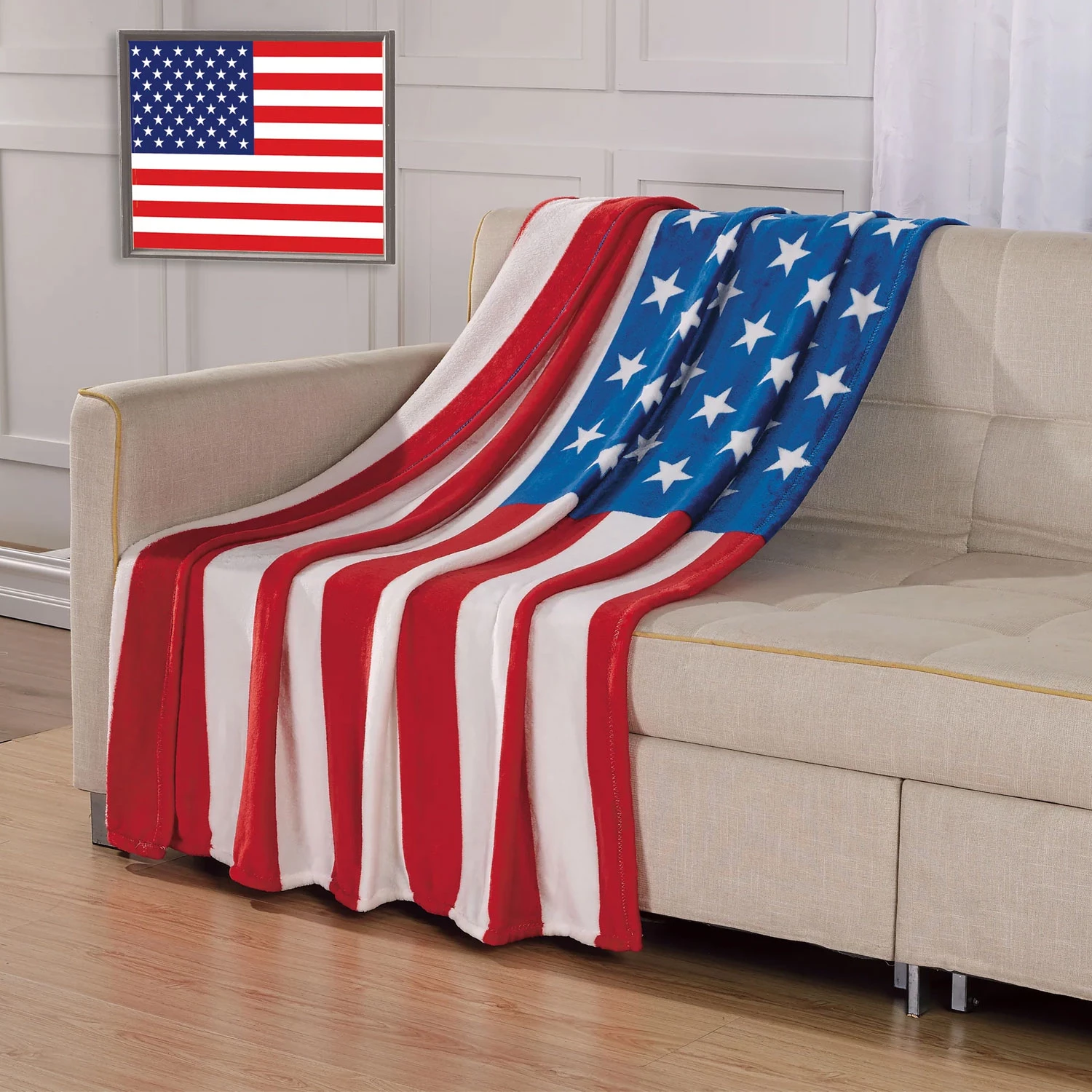 American USA Flag Oversized 50x70" Throw Blanket