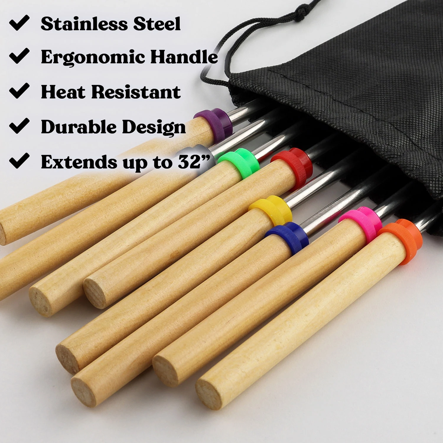 ZK Telescopic Marshmallow Roasting Sticks - 7 pack