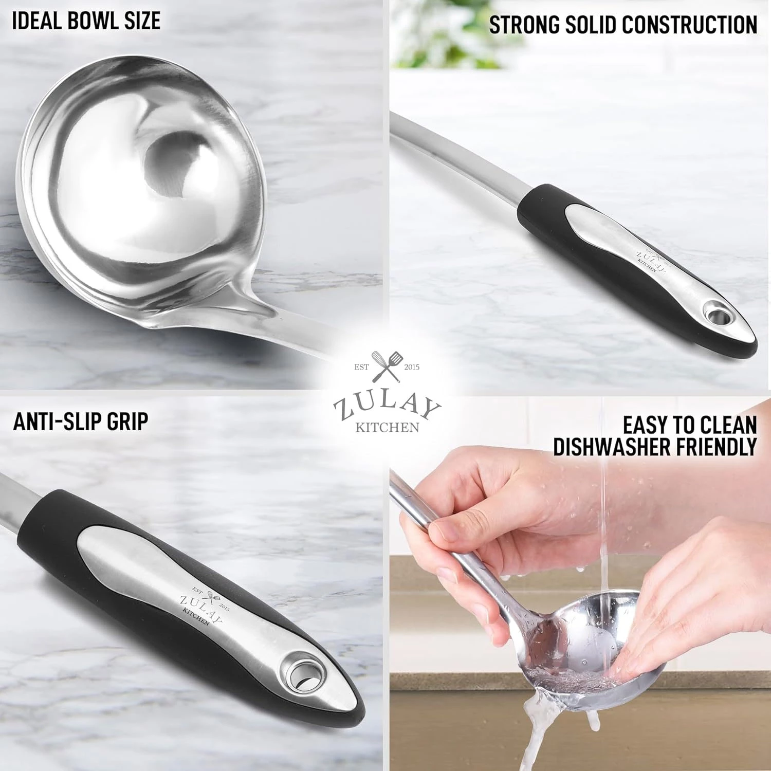 ZK Soup Ladle SS Black Handle