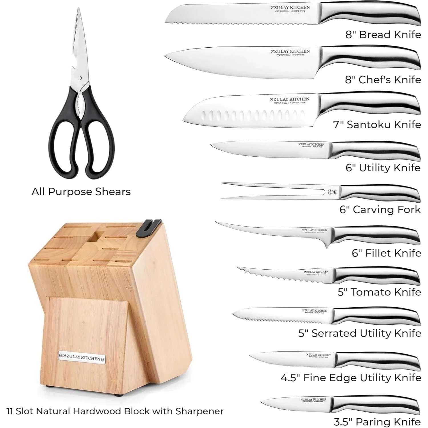 ZK Kitchen Knife Set - Stainless Steel