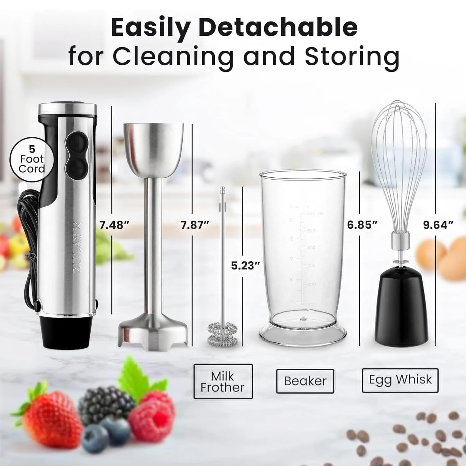 ZK Immersion Blender Set 4pc 