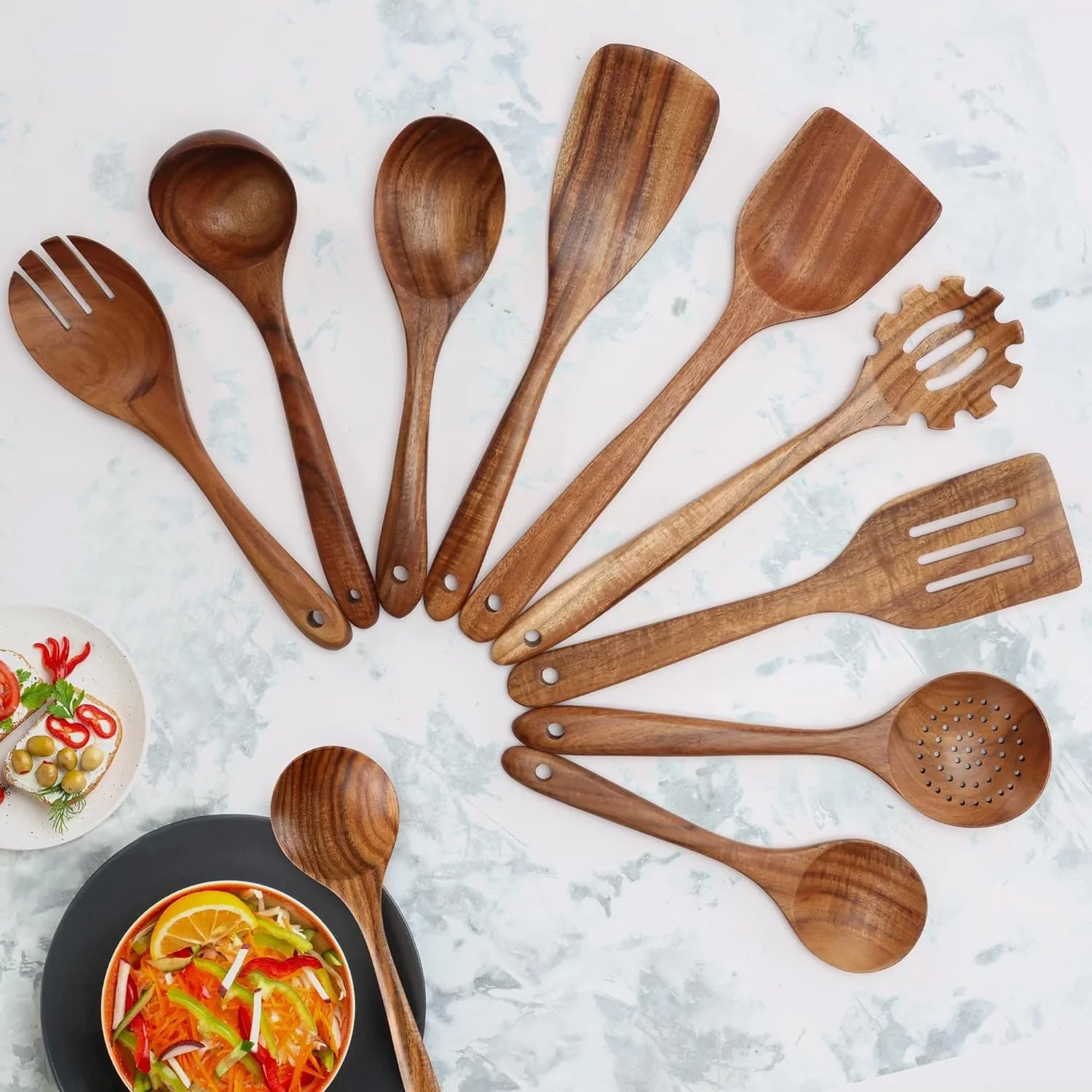 ZK Utensil Set Teak Wood - 7 Piece