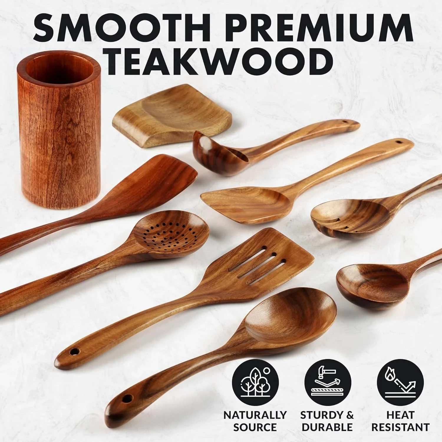 ZK Utensil Set Teak Wood - 7 Piece